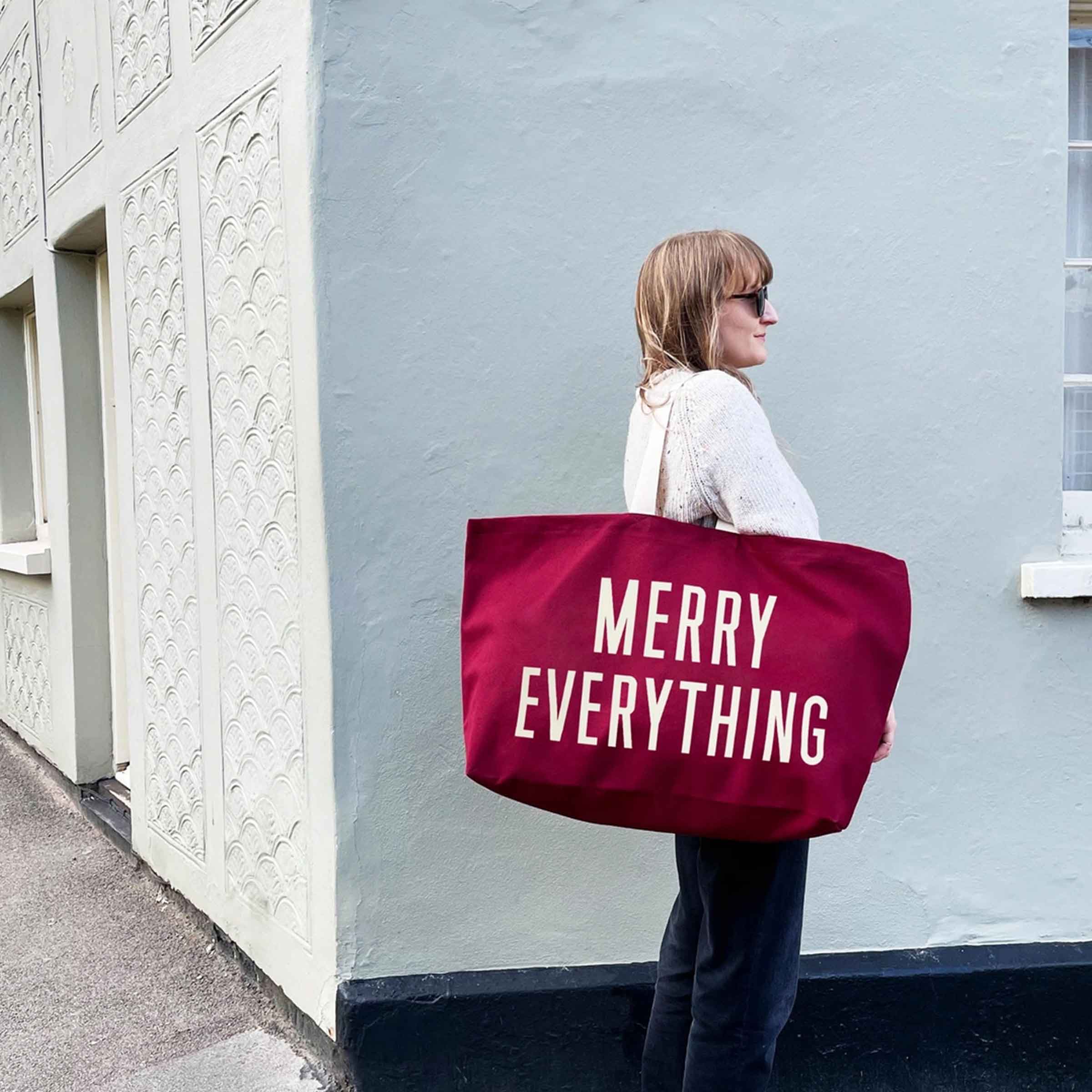 Merry Everything | Really Big Bag | Burgundy