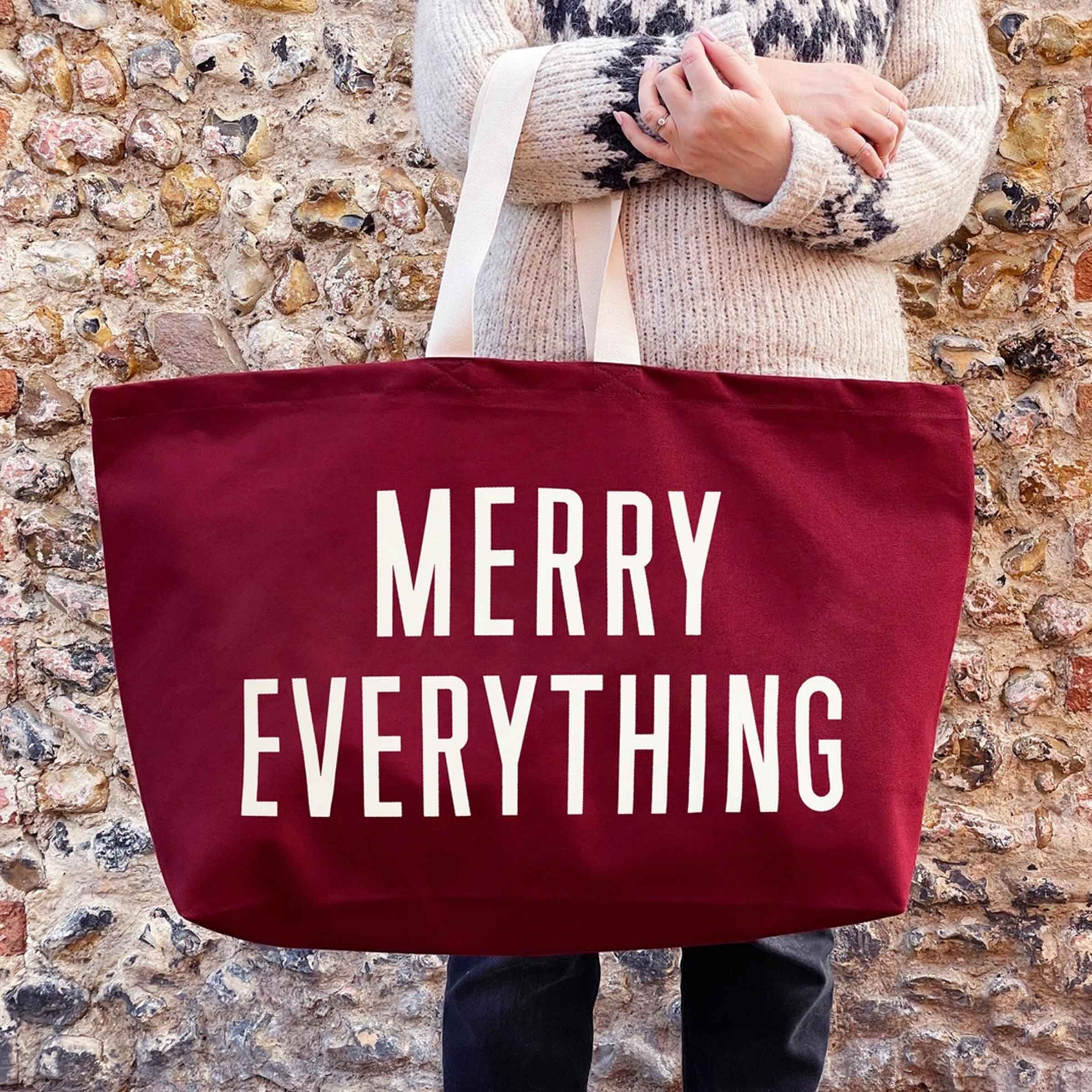 Merry Everything | Really Big Bag | Burgundy