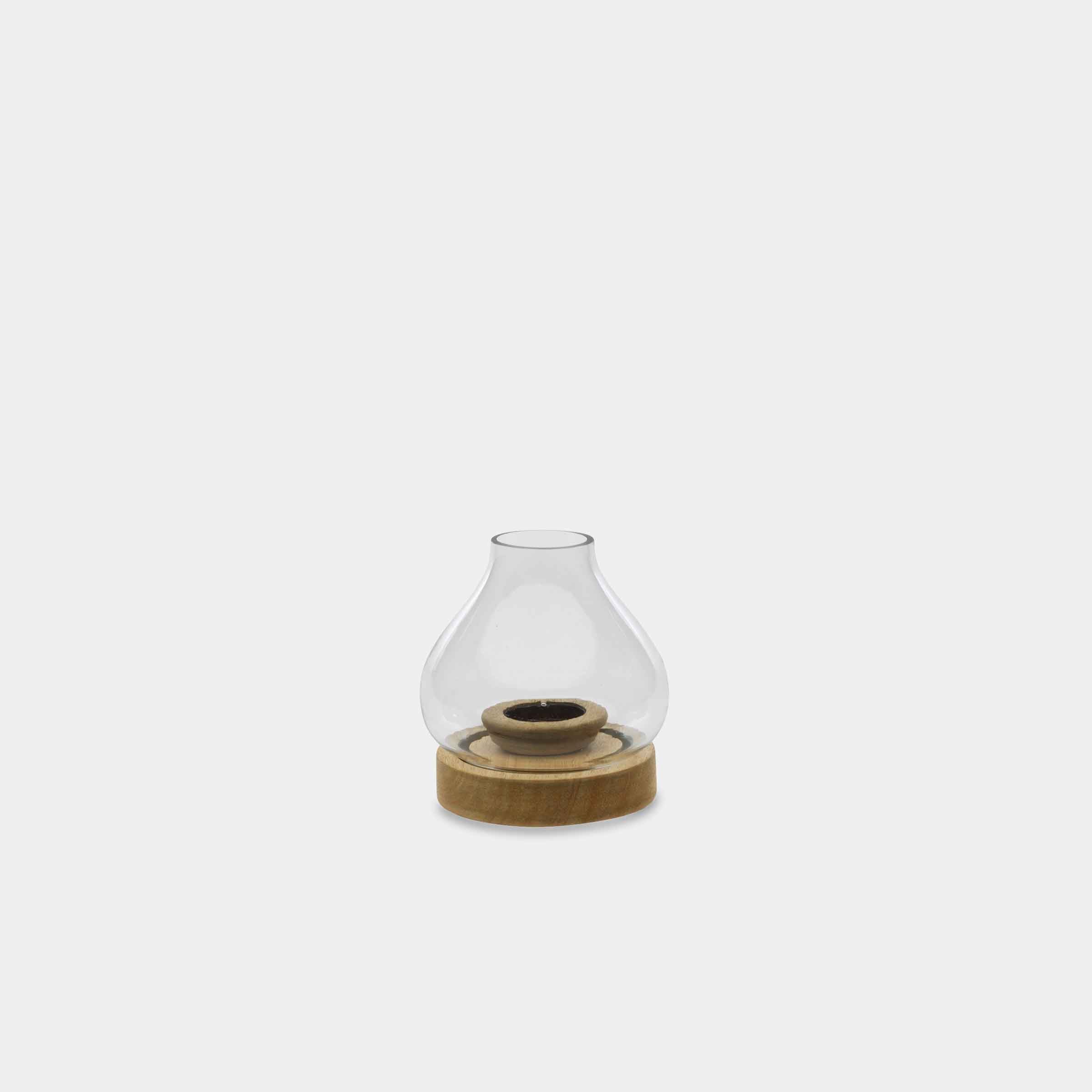 Naryla Lantern – Recycled Glass & Mango Wood Candle Holder