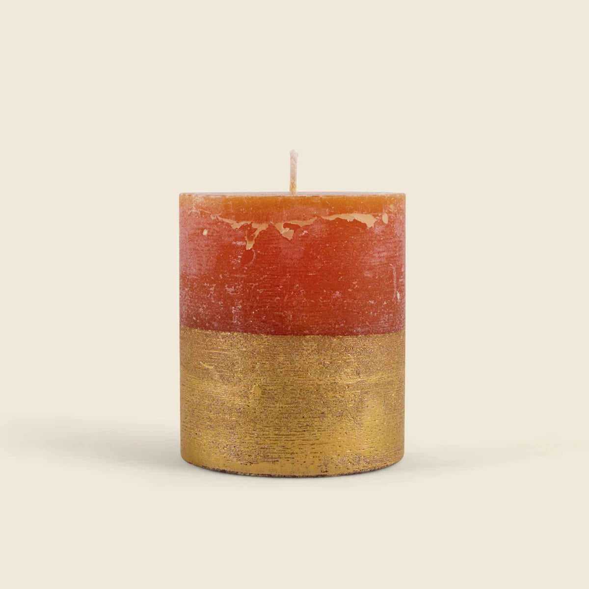 Orange & Cinnamon Half-Dipped Pillar Candle