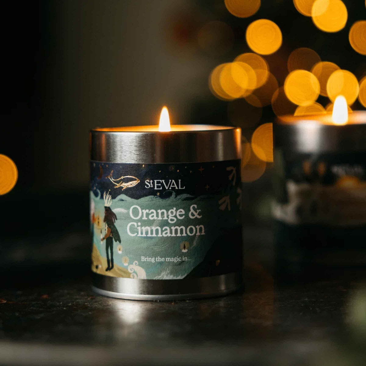 Orange & Cinnamon Scented Christmas Tin Candle