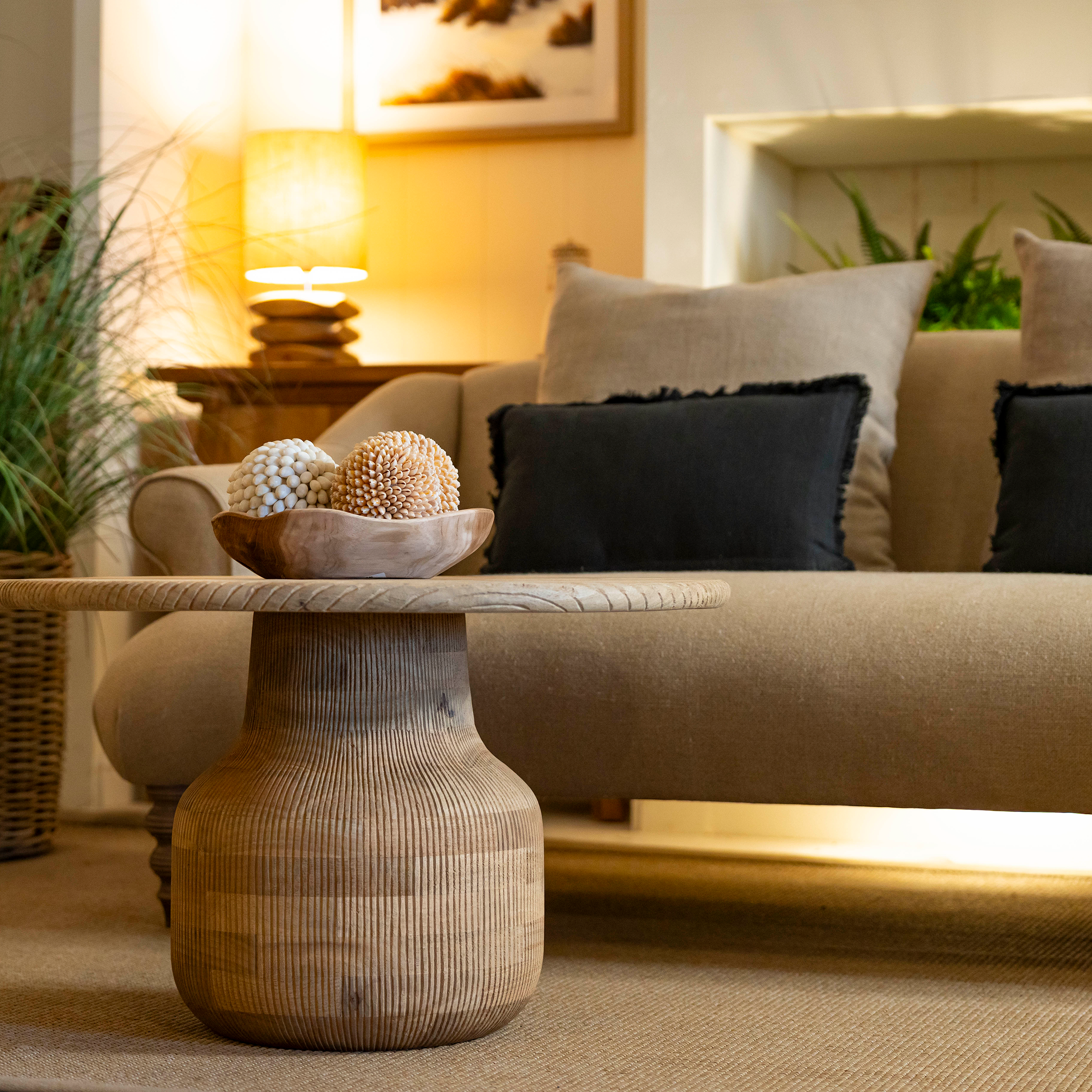 Pemalang Grooved Wood Coffee Table