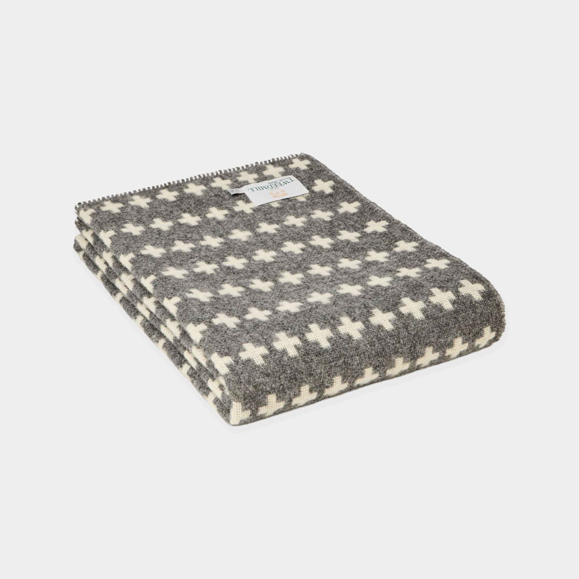Pure New Wool Throw | Cross | Charcoal