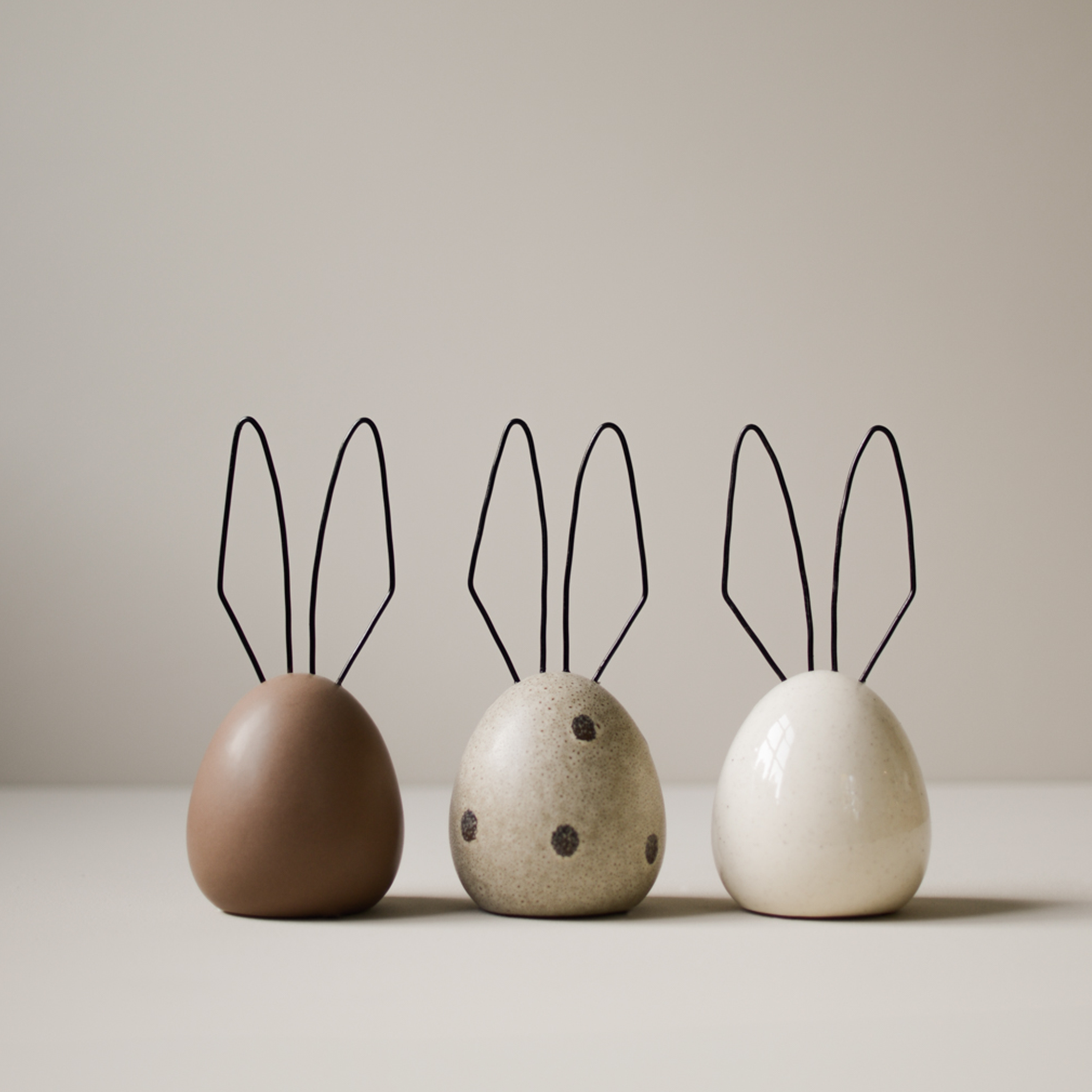 Ceramic Rabbit | Beige Dot