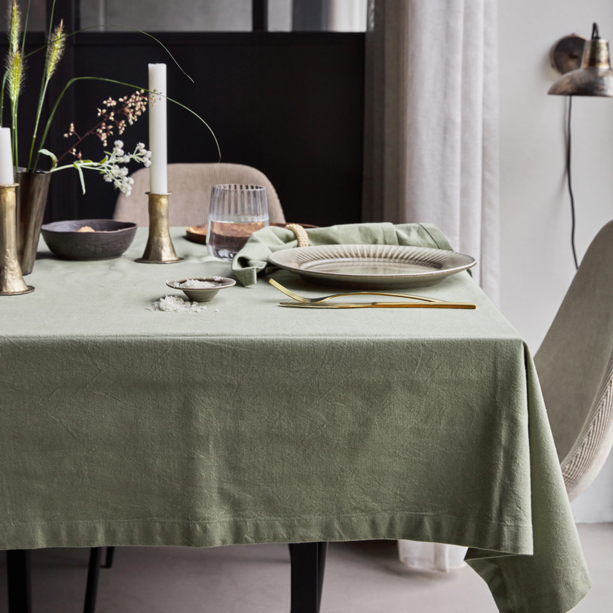Real Tablecloth | Olive Green
