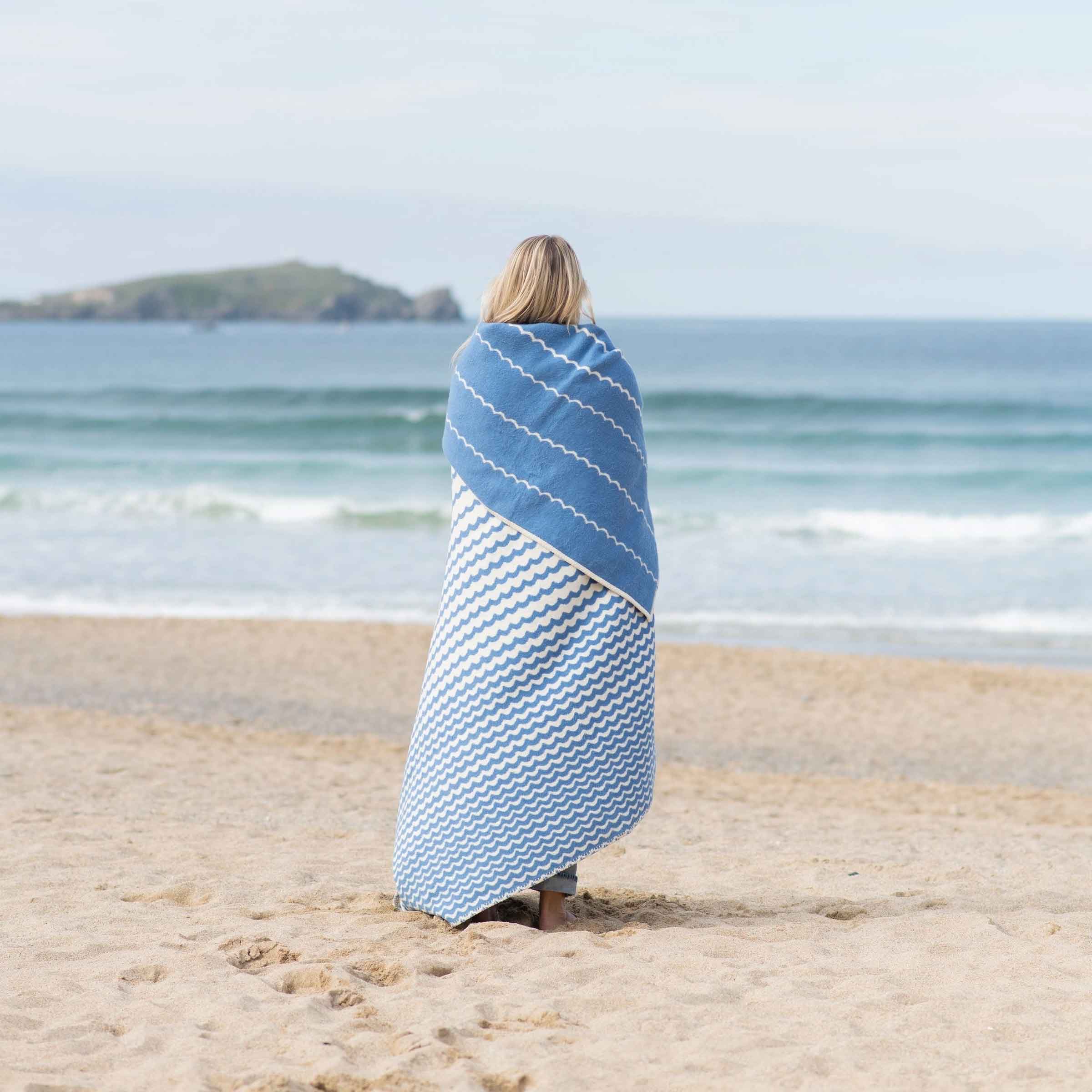 Recycled Cotton Blanket | Blue Swell
