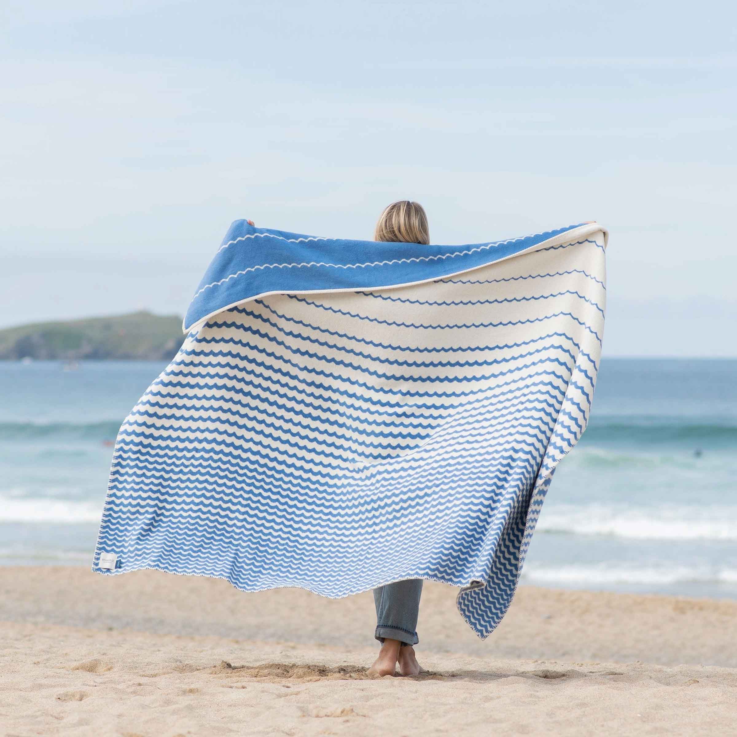Recycled Cotton Blanket | Blue Swell