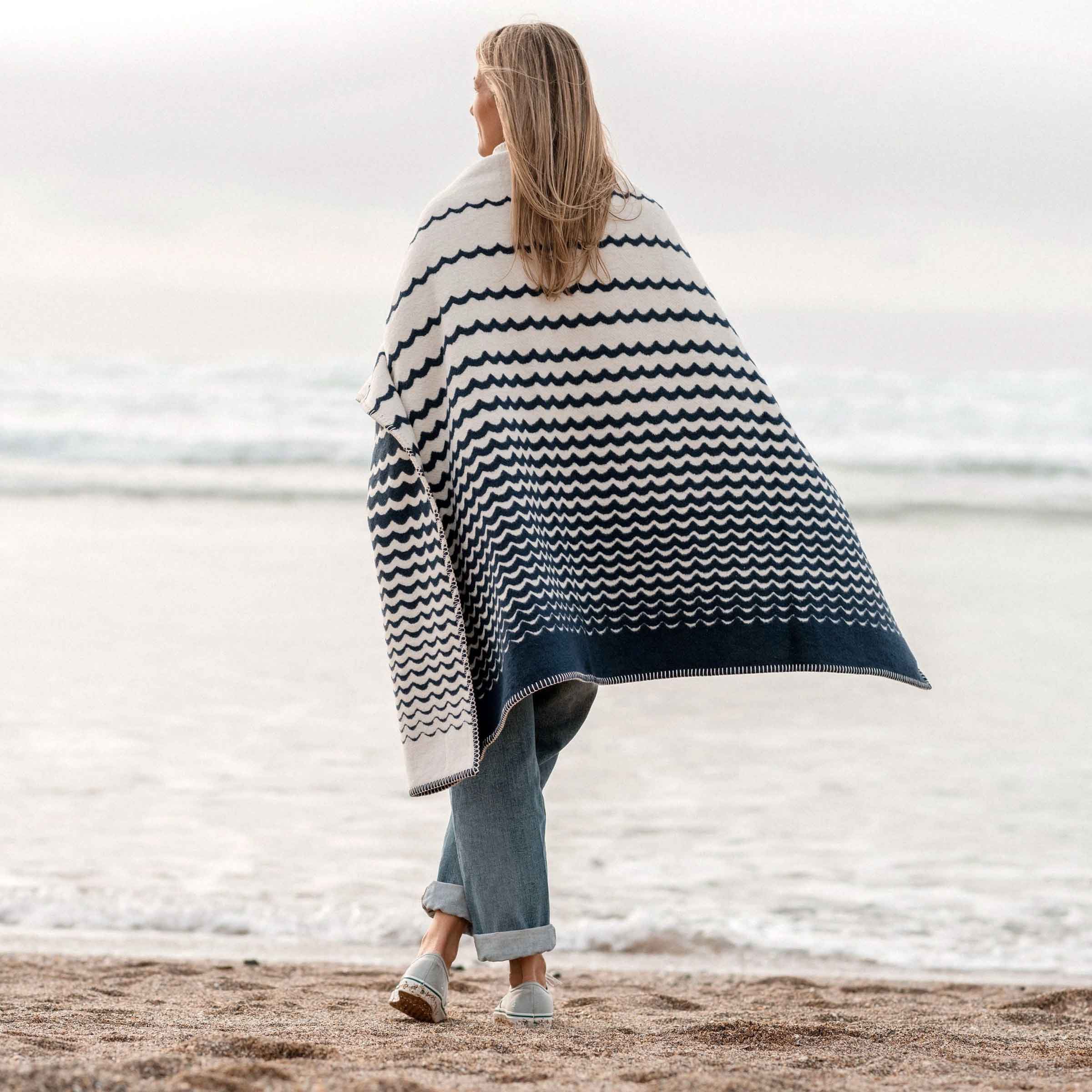 Recycled Cotton Blanket | Navy Swell
