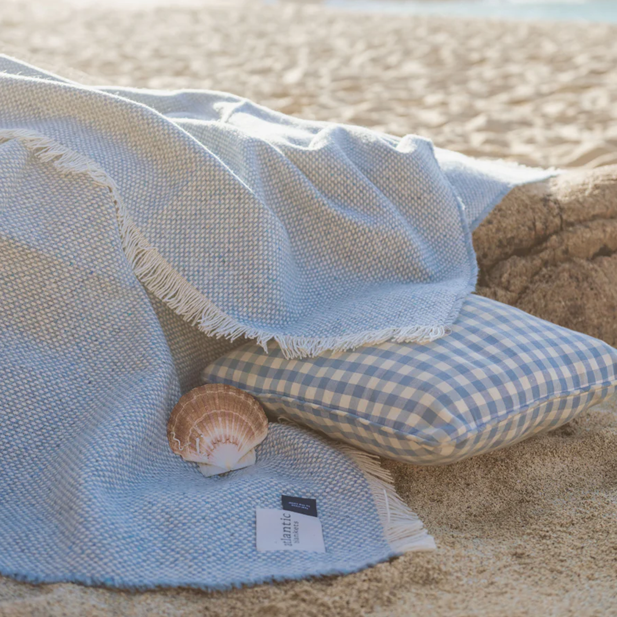 Recycled Wool Blanket | Coastal Blue