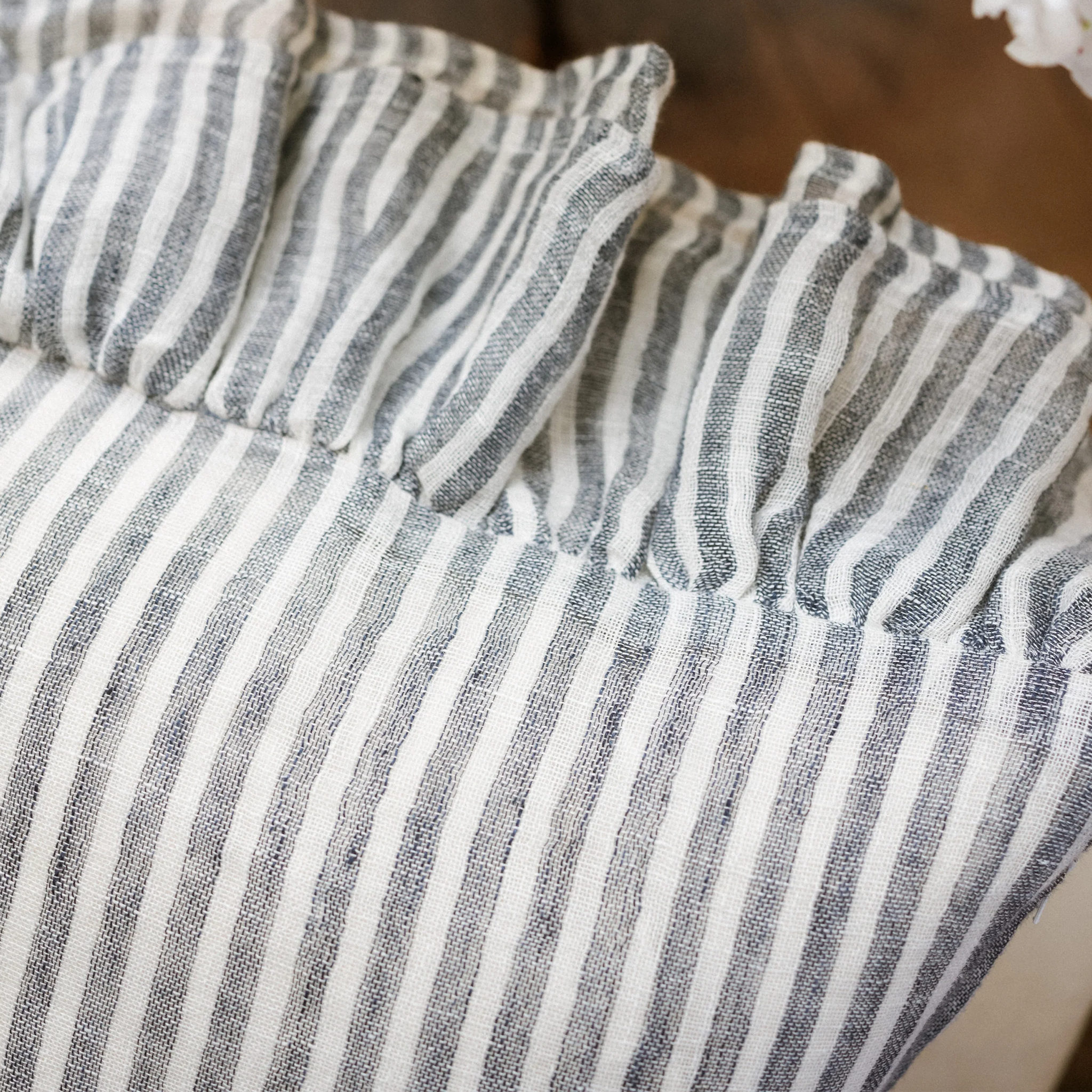 Salcombe Frill Ruffle Cushion | Blue