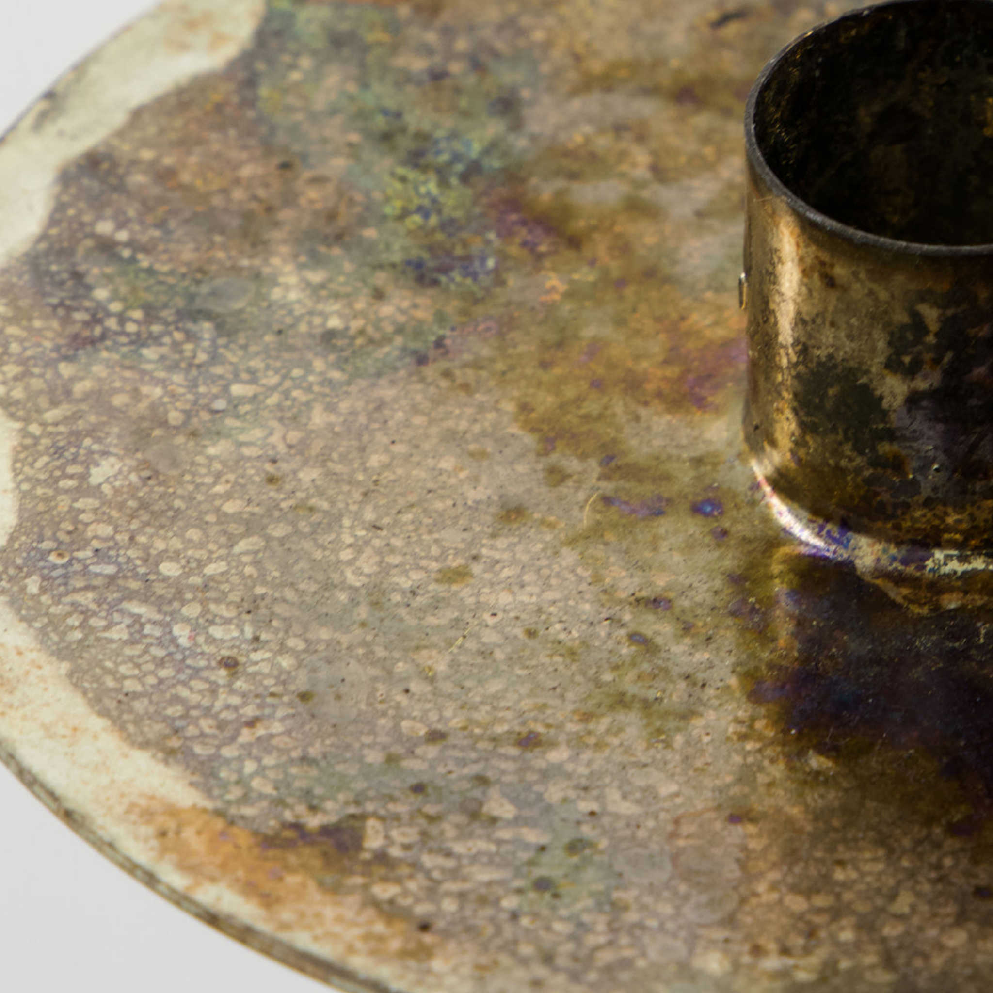 Simb Antique Metallic Candle Holder | Large