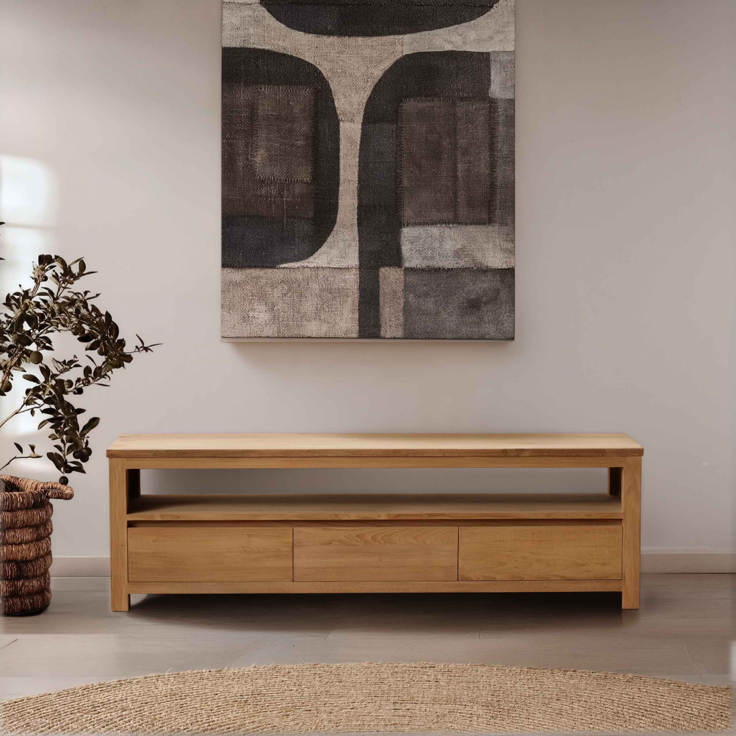 Solent Reclaimed Teak TV Unit | Large