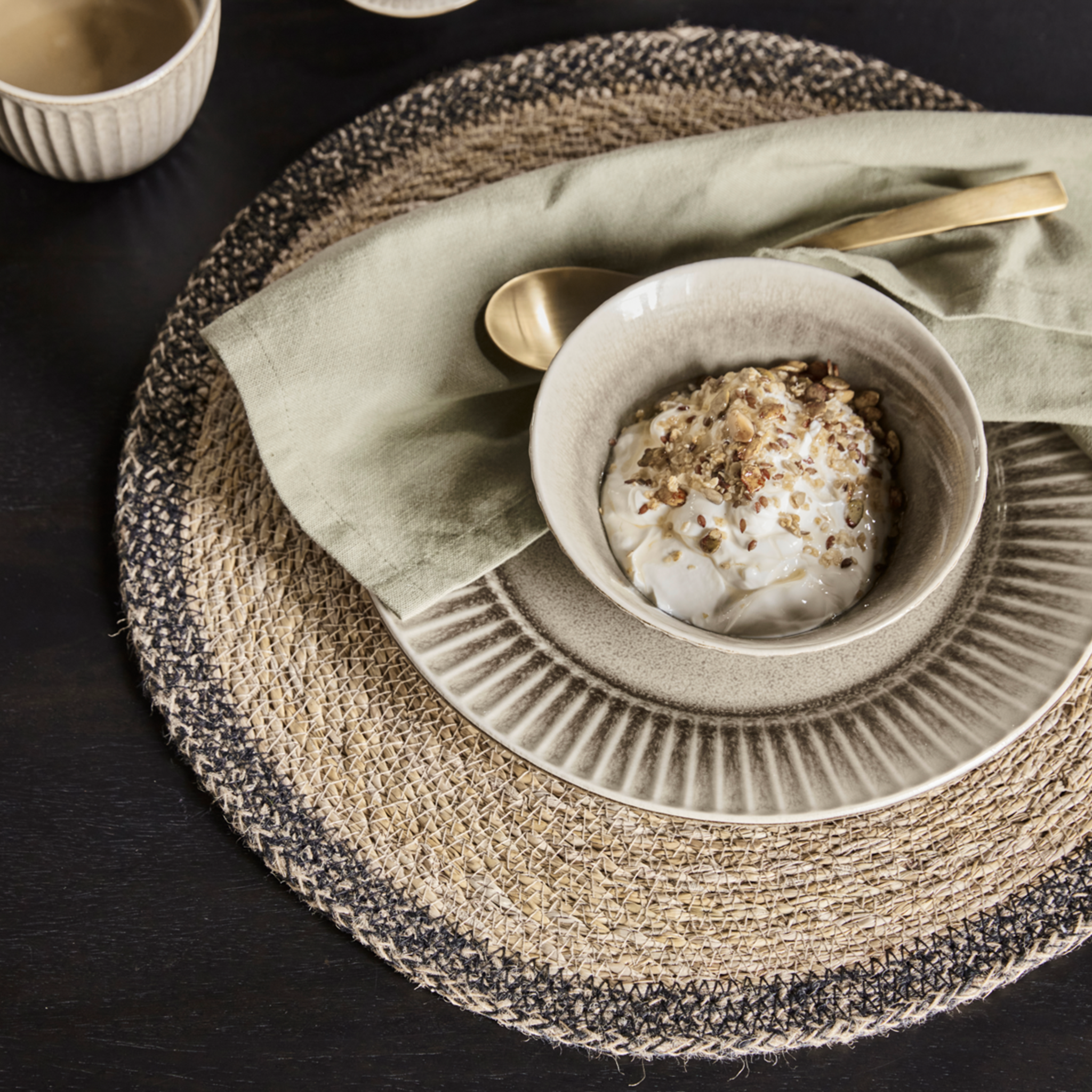 Space Placemat | Black + Natural | Set of 4