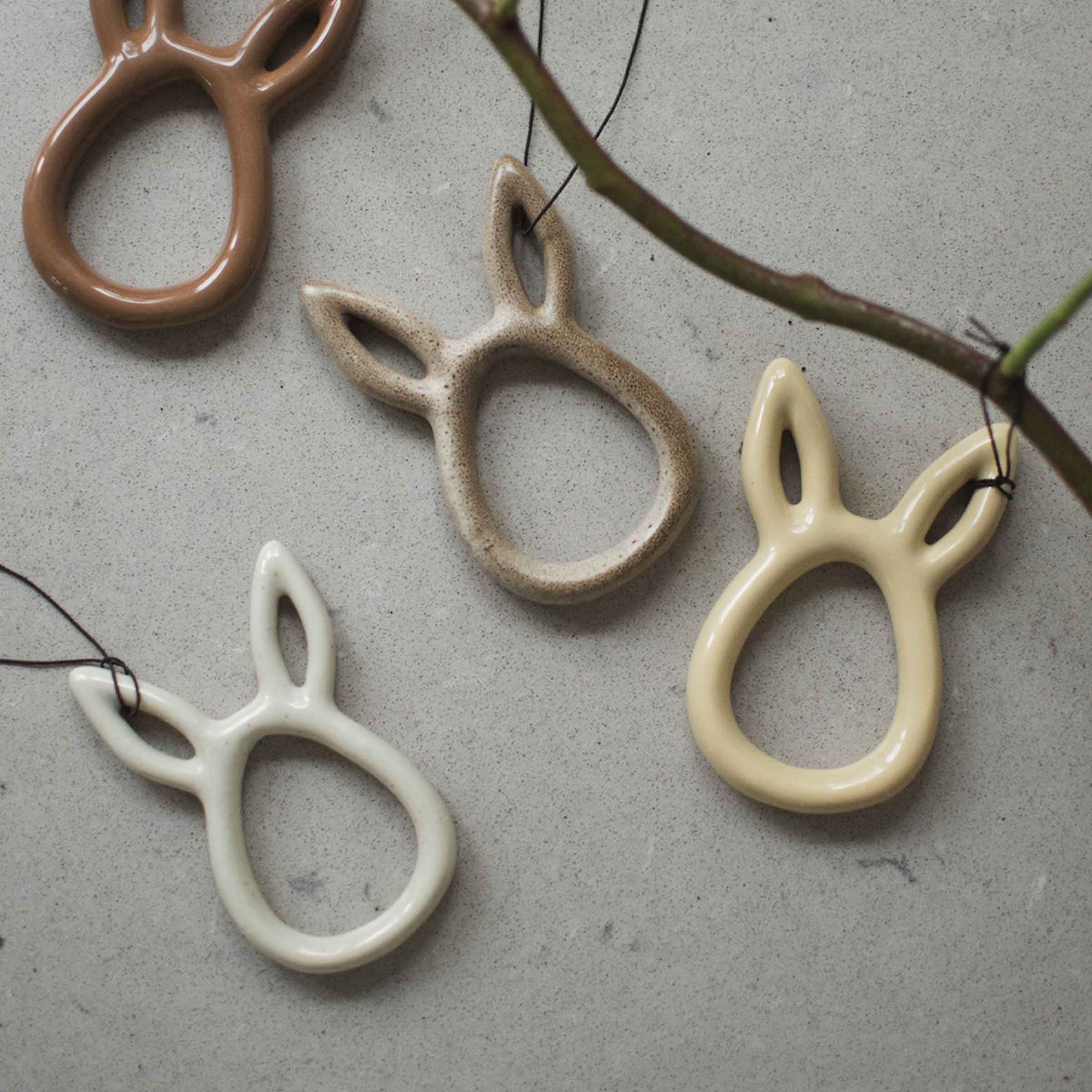 Sprinkle Rabbit Hanging Decoration | Beige