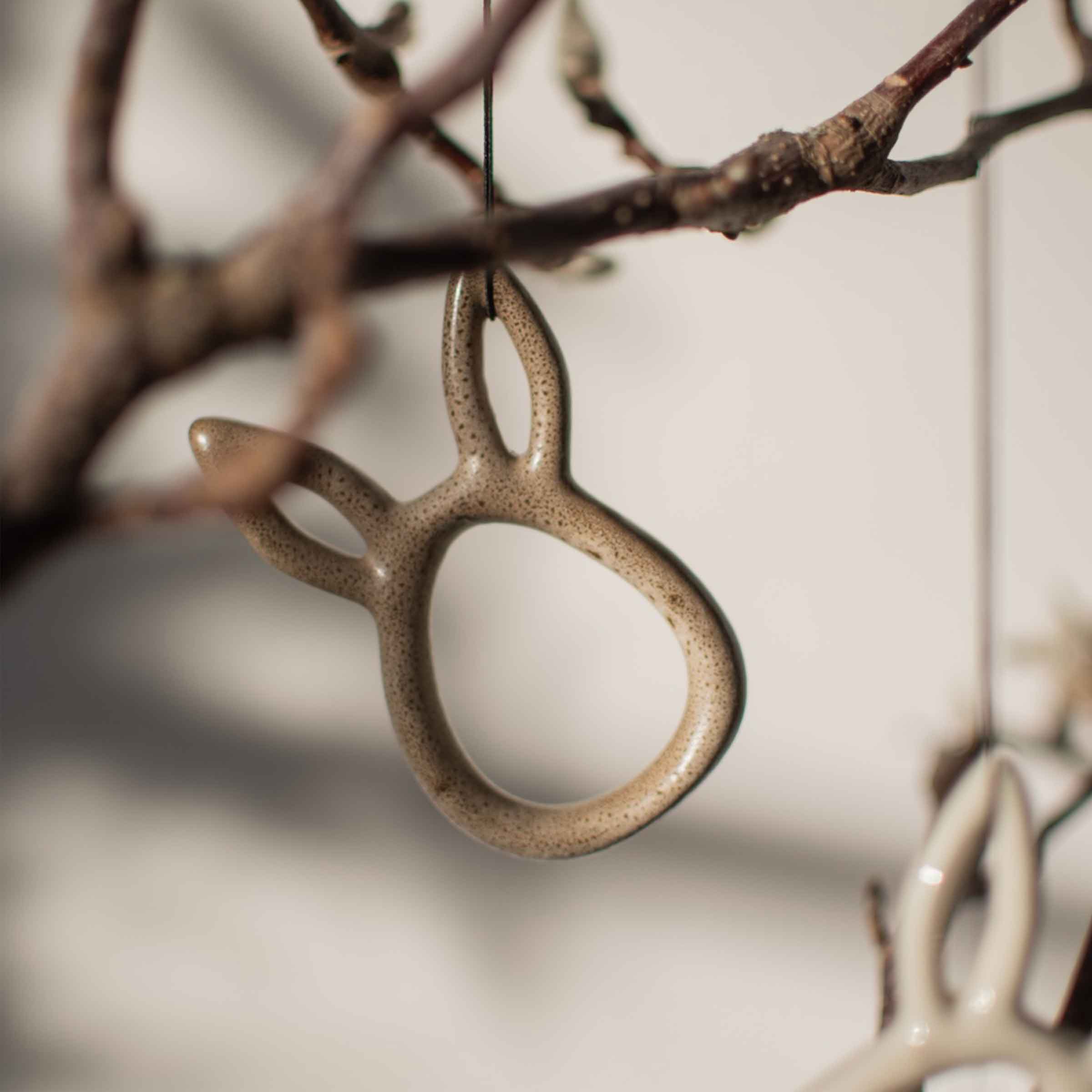 Sprinkle Rabbit Hanging Decoration | Beige
