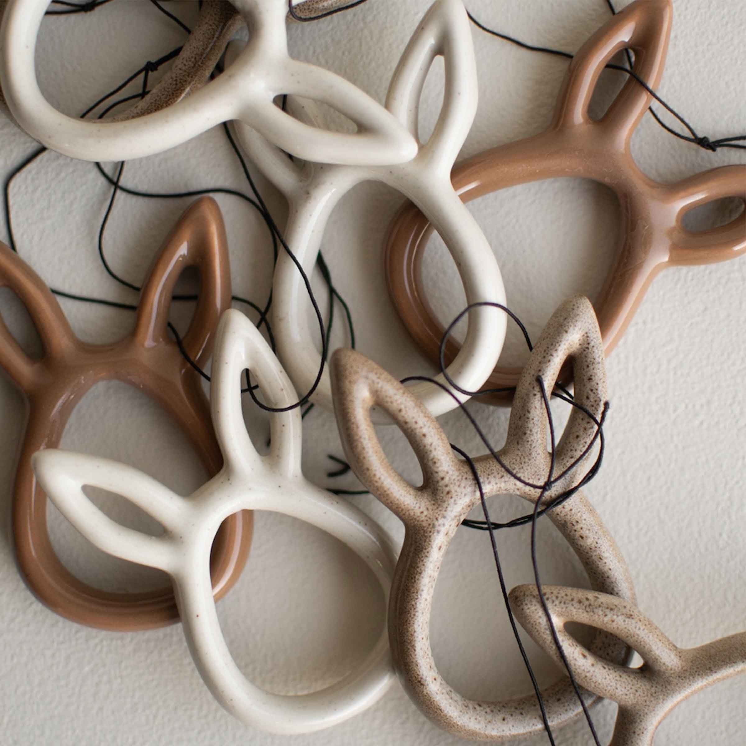 Sprinkle Rabbit Hanging Decoration | Beige
