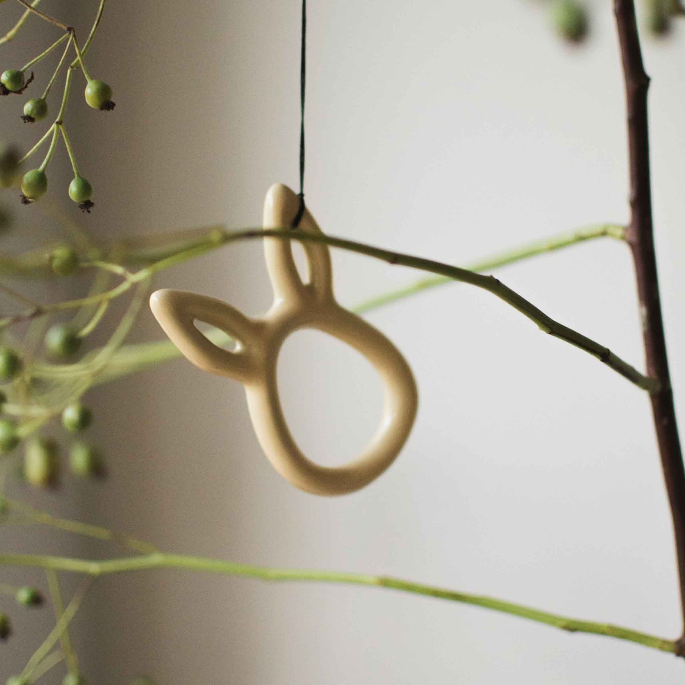 Sprinkle Rabbit Hanging Decoration | Shiny Yellow