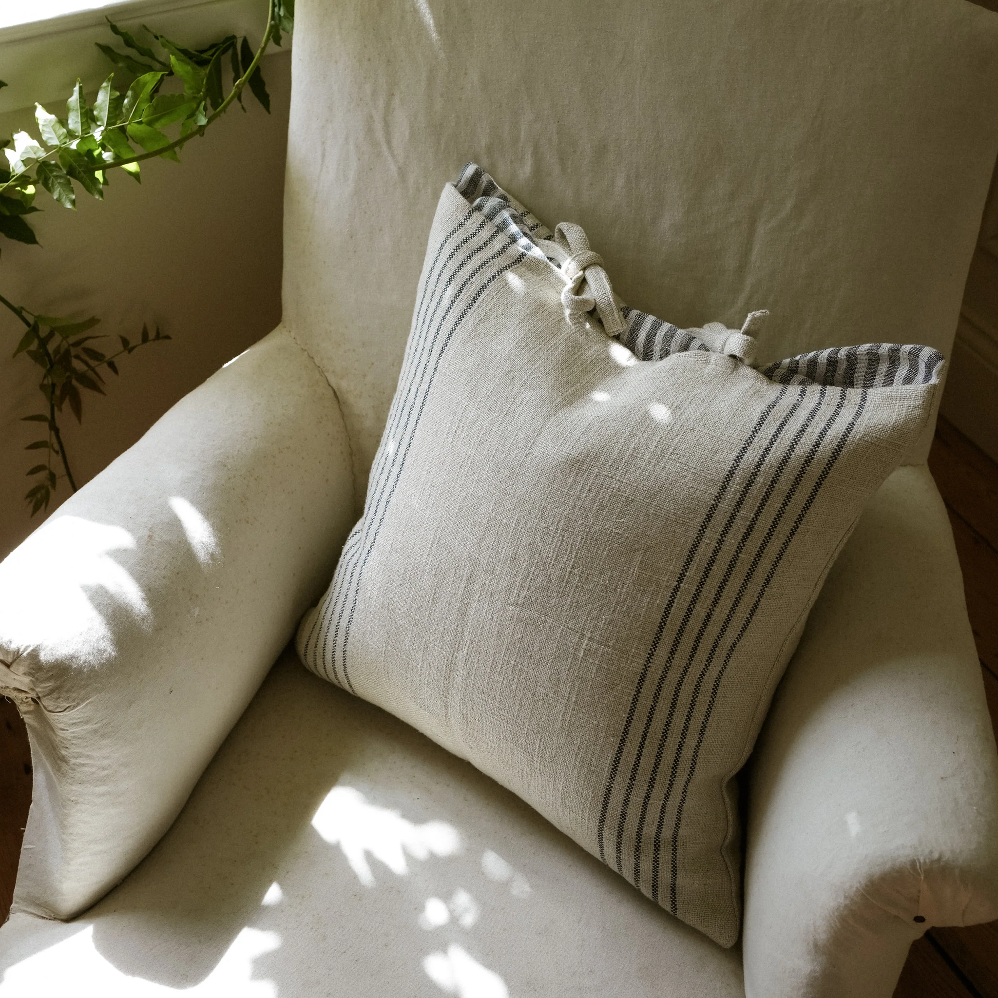 St Ives Stripe Cushion | Blue