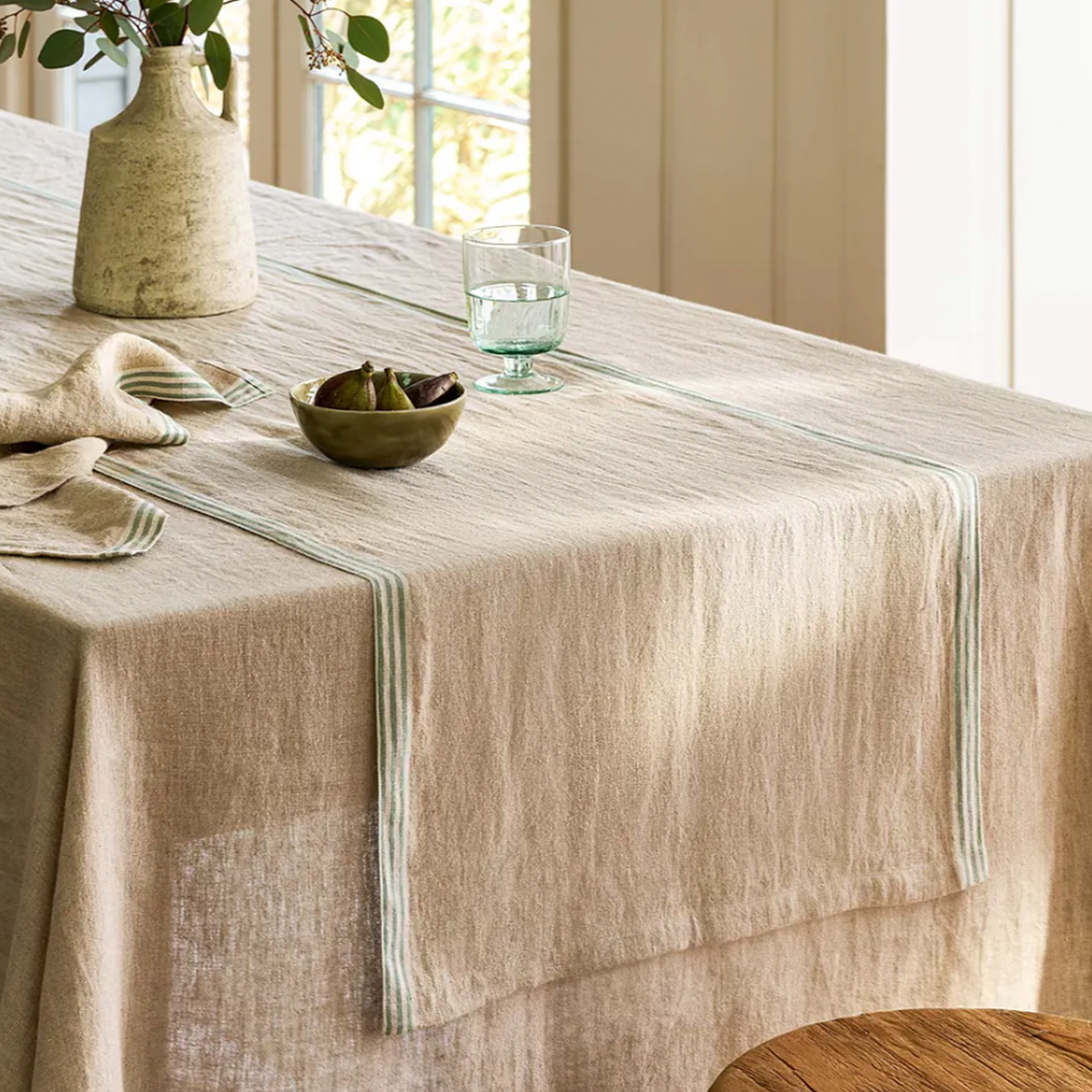 Stripe Edge Table Runner | Rosemary