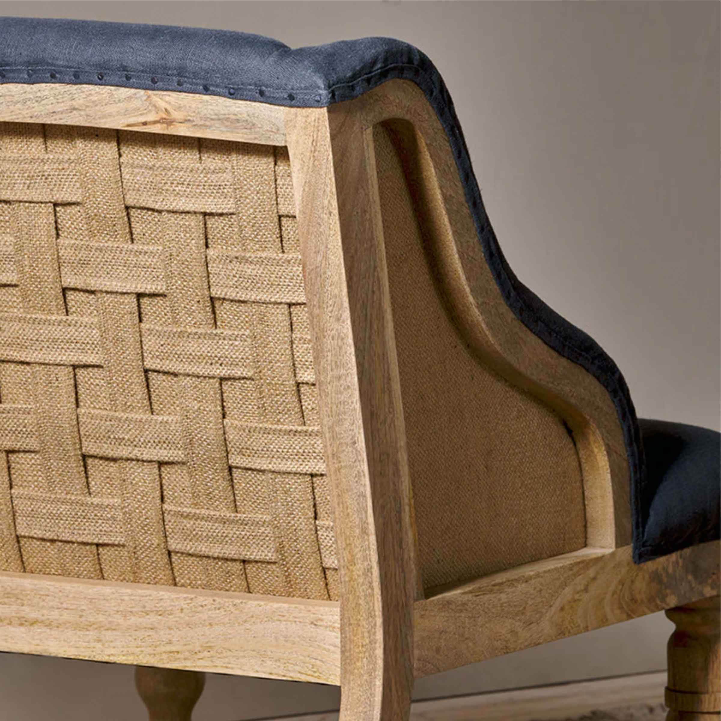 Sumba Deconstructed Linen Armchair | Charcoal