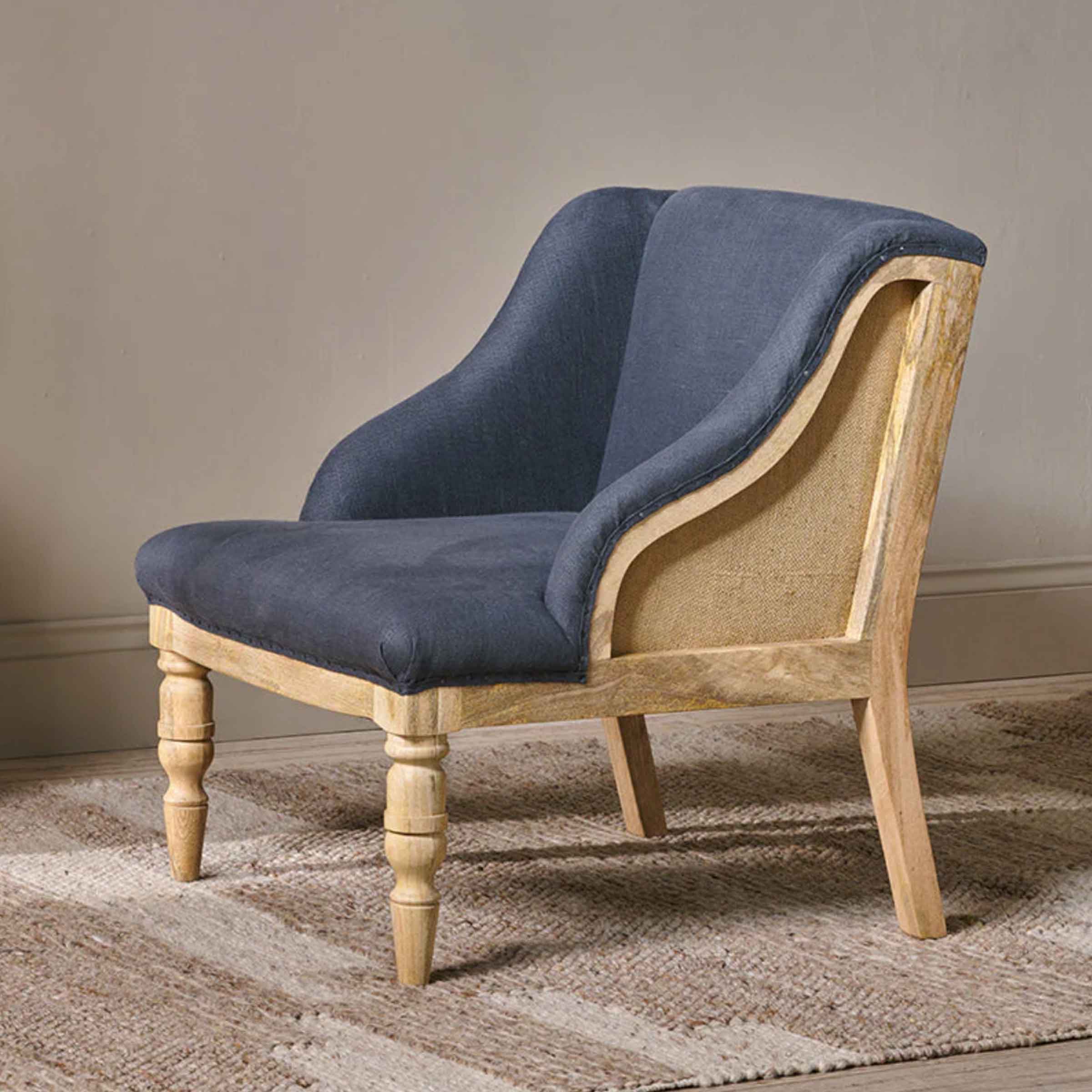 Sumba Deconstructed Linen Armchair | Charcoal