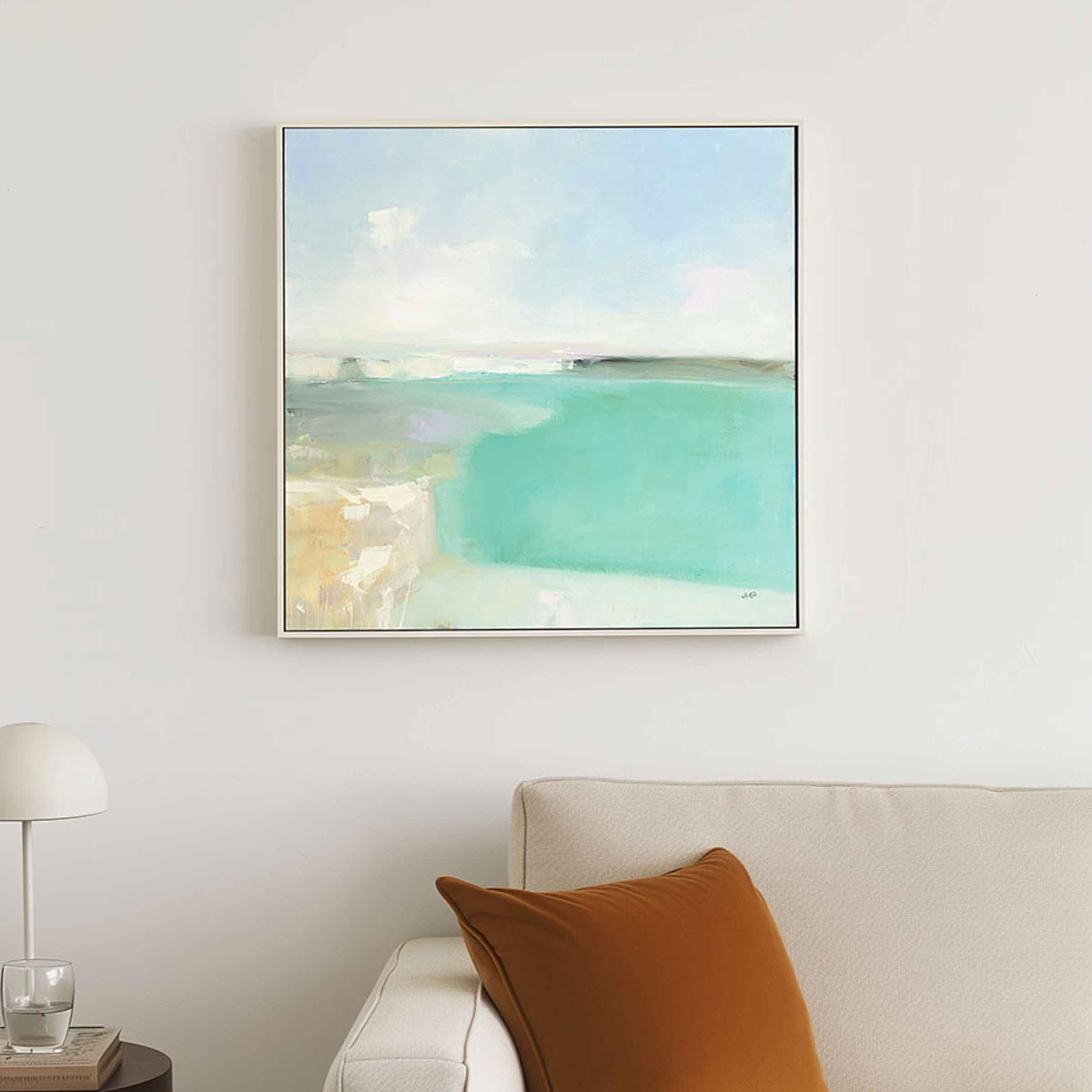 Summer Coastline Framed Canvas Wall Art