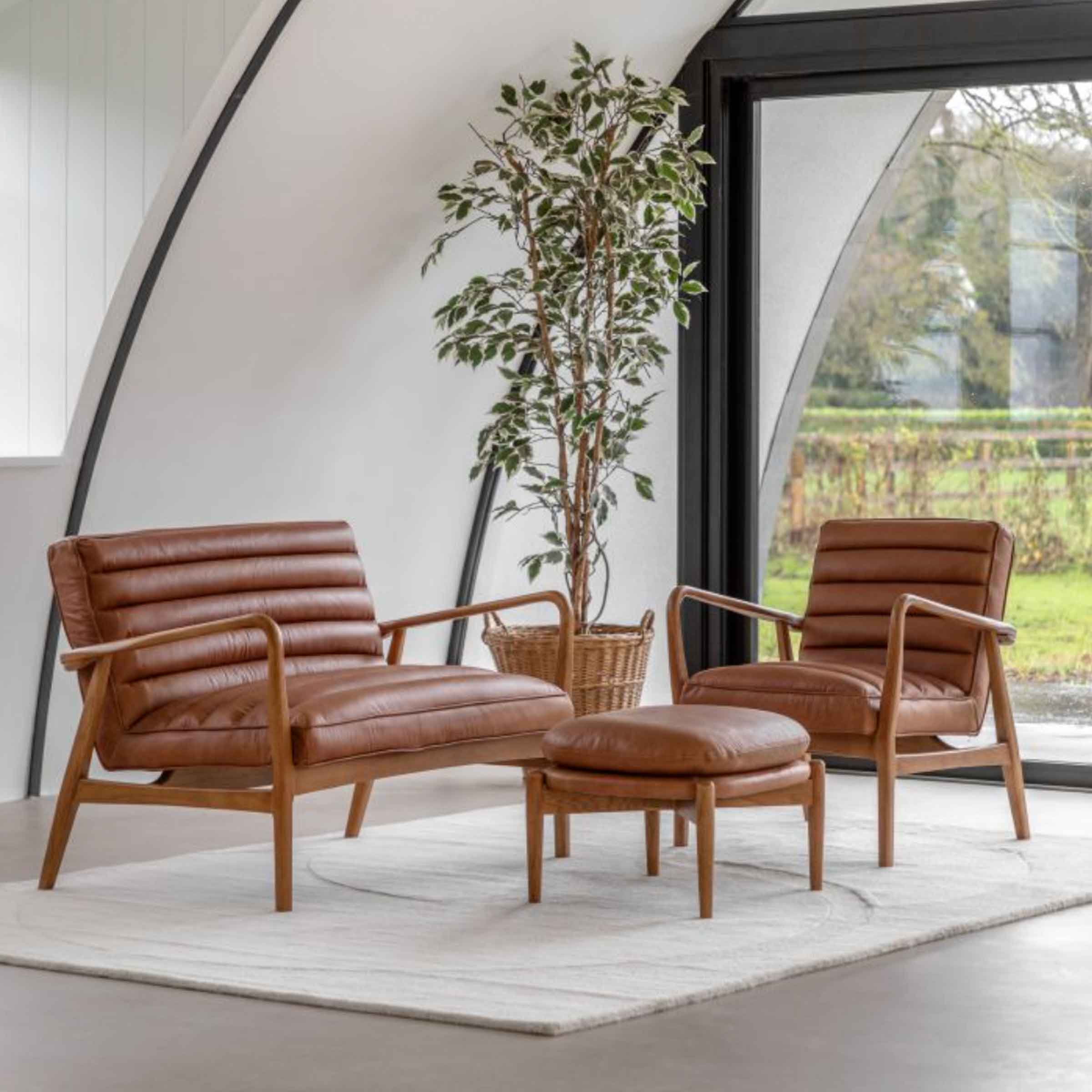 Sunut 2 Seater Sofa | Leather | Vintage Brown