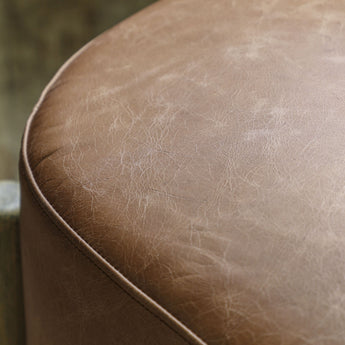 Malang Footstool - Vintage Brown Leather