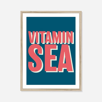Vitamin Sea (Marine) Typography Art Print - Framed