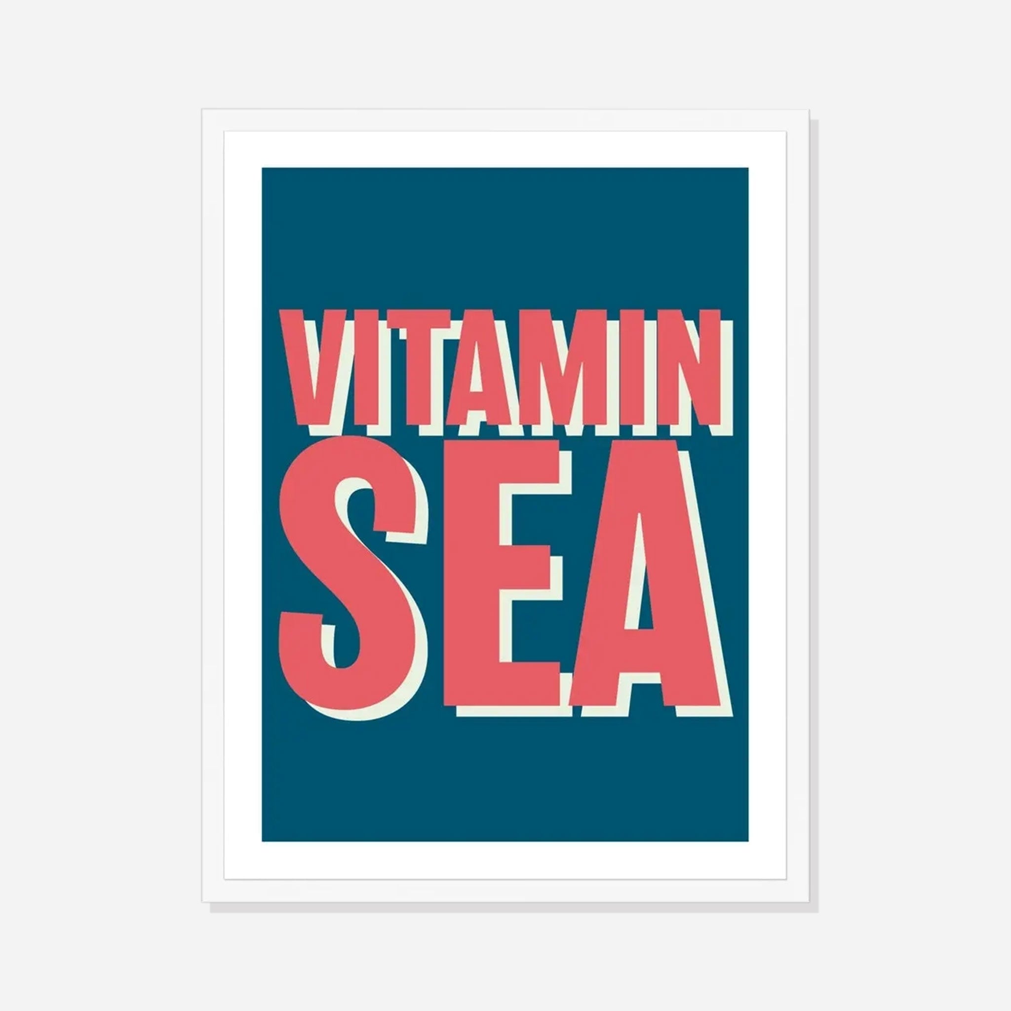 Vitamin Sea (Marine) Typography Art Print - Framed