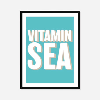 Vitamin Sea (Seagrass) Typography Art Print - Framed