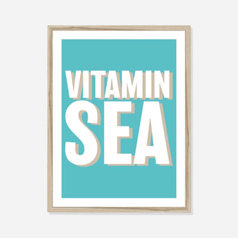 Vitamin Sea (Seagrass) Typography Art Print - Framed