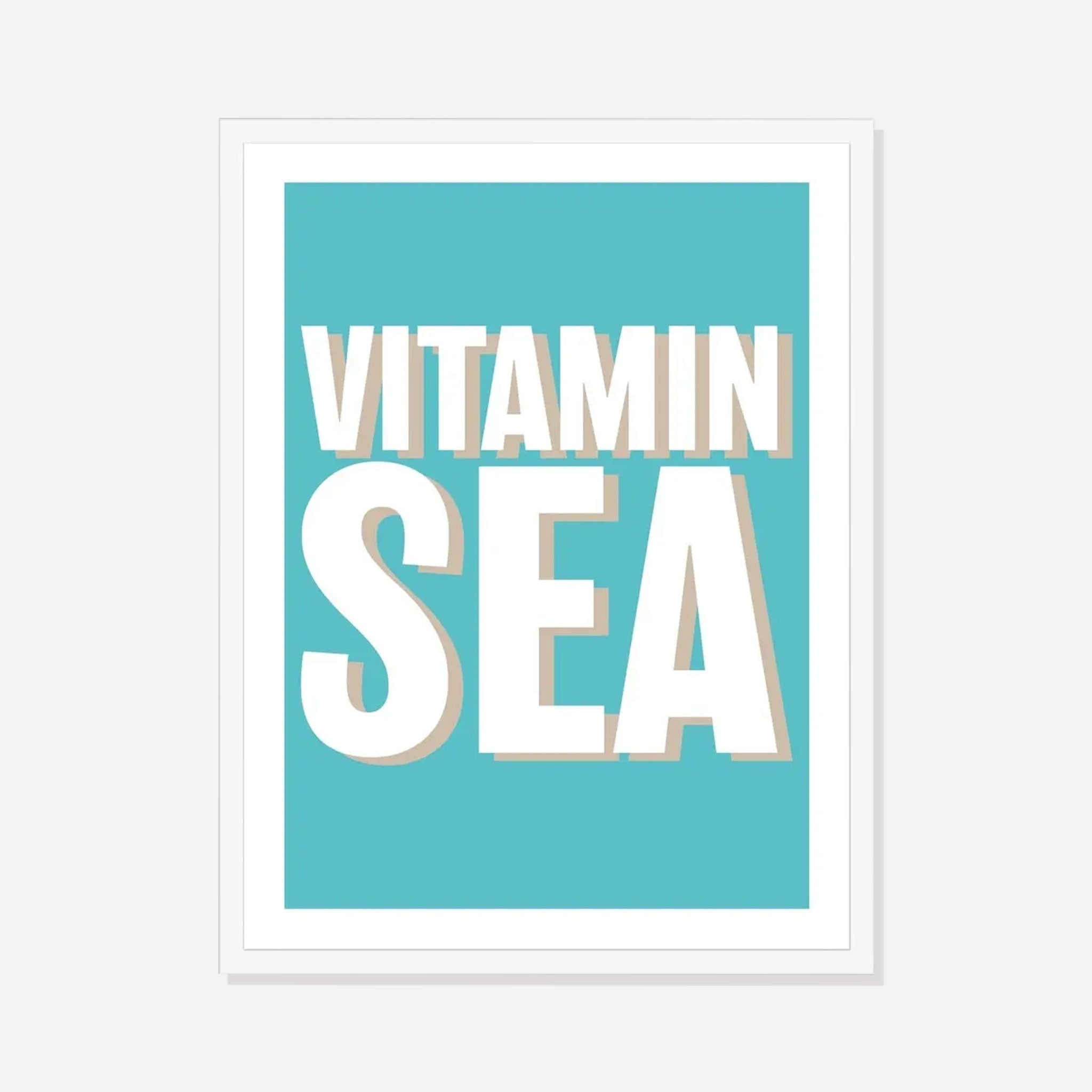 Vitamin Sea (Seagrass) Typography Art Print - Framed