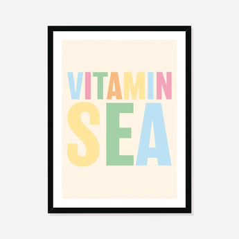 Vitamin Sea (Tutti Frutti) Typography Art Print - Framed