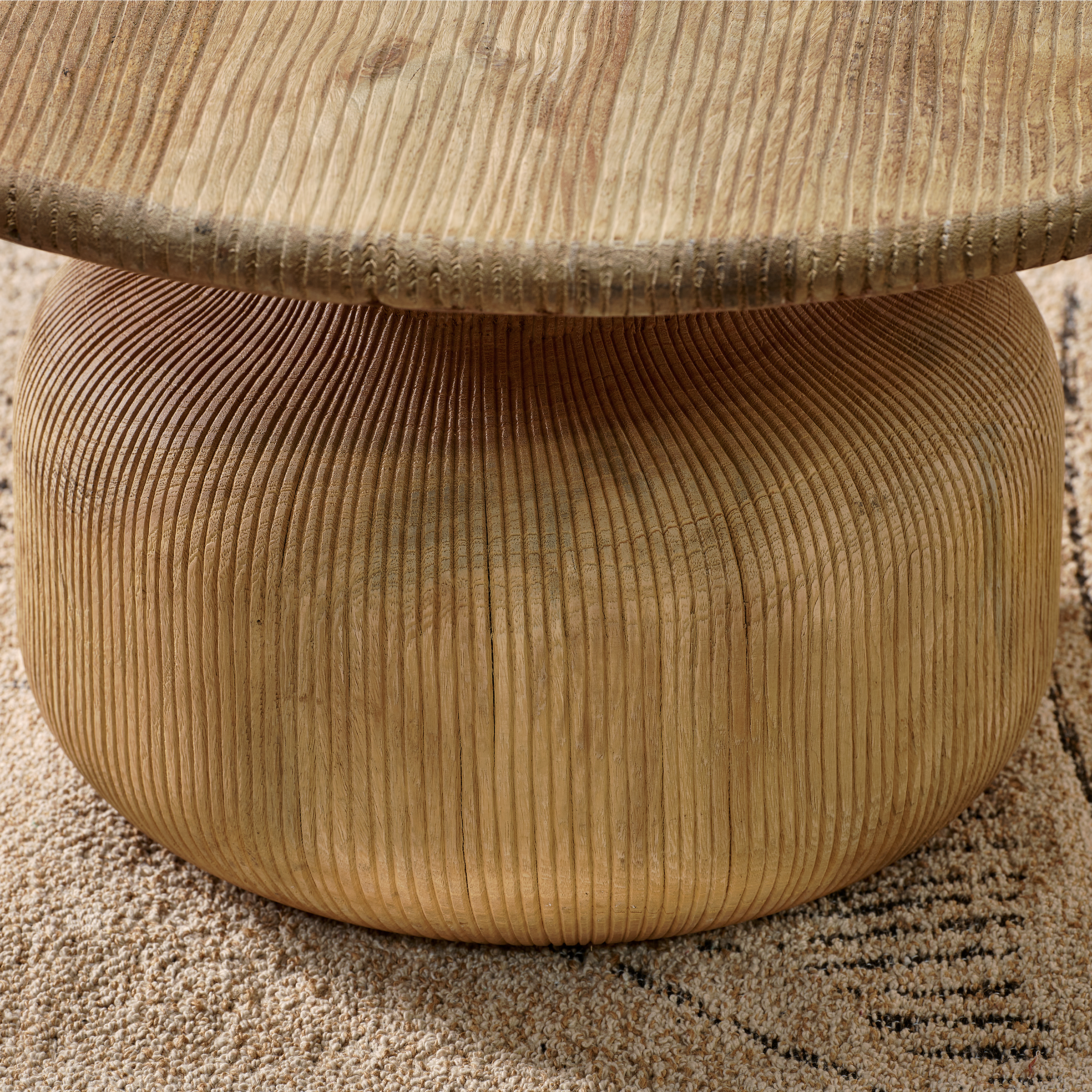 Pemalang Grooved Wood Coffee Table