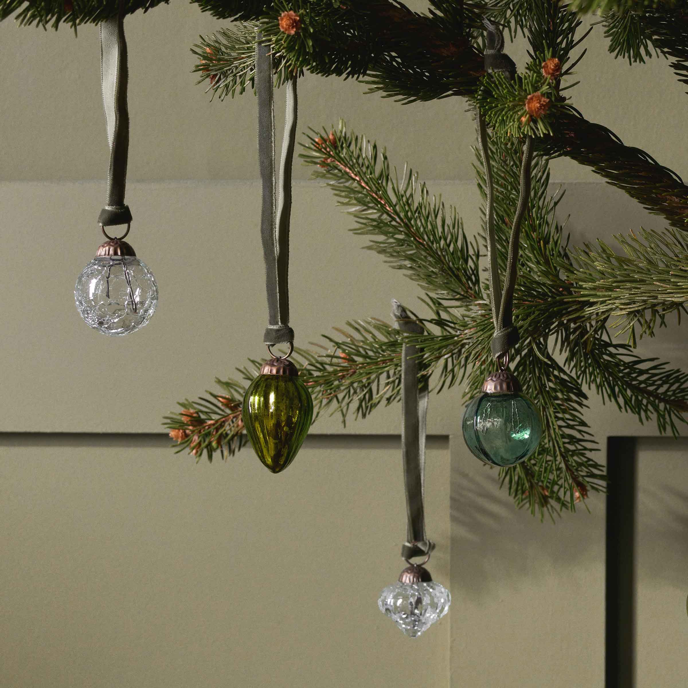 Adisa Bauble Jar - Mixed Green and Clear (Set of 16)