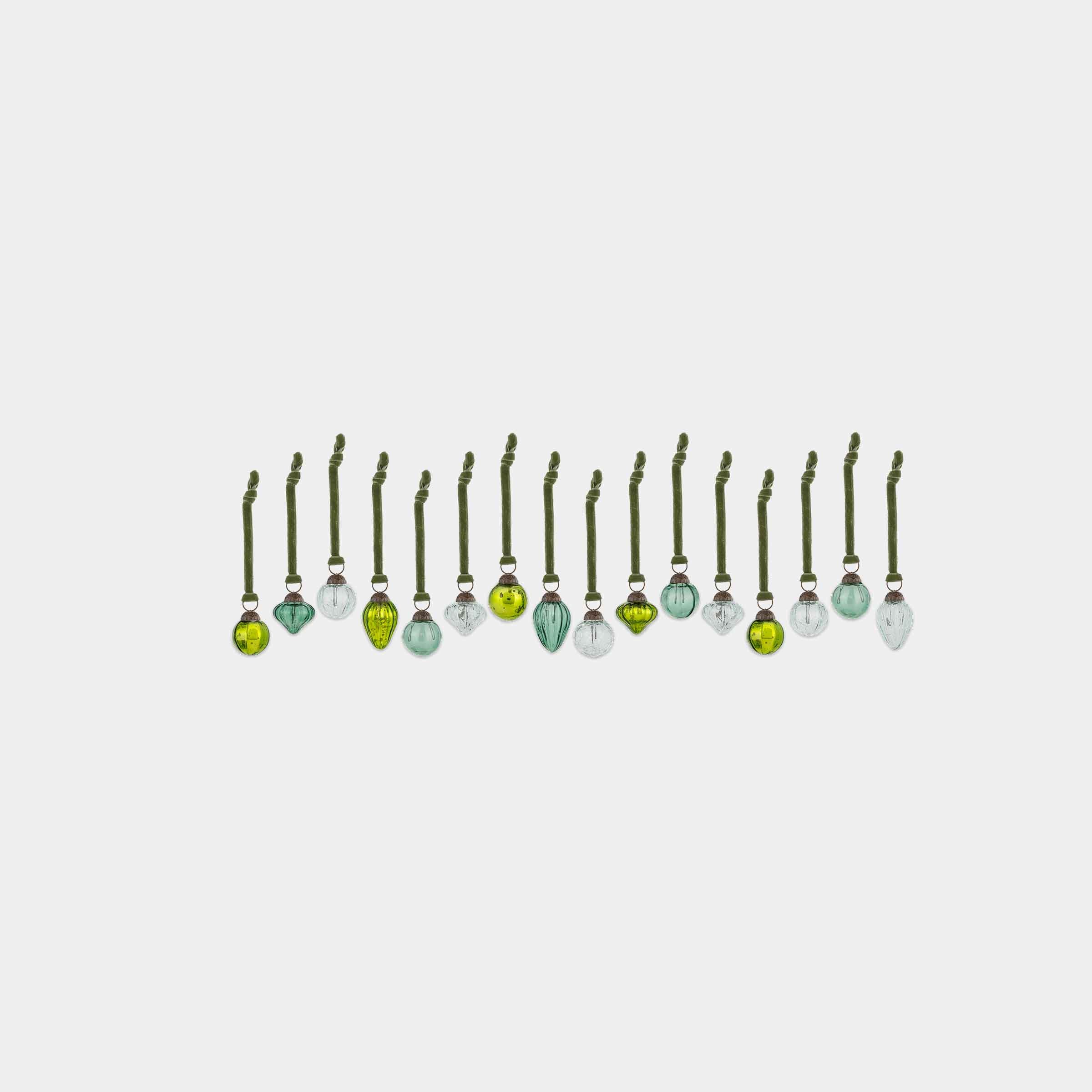 Adisa Bauble Jar - Mixed Green and Clear (Set of 16)
