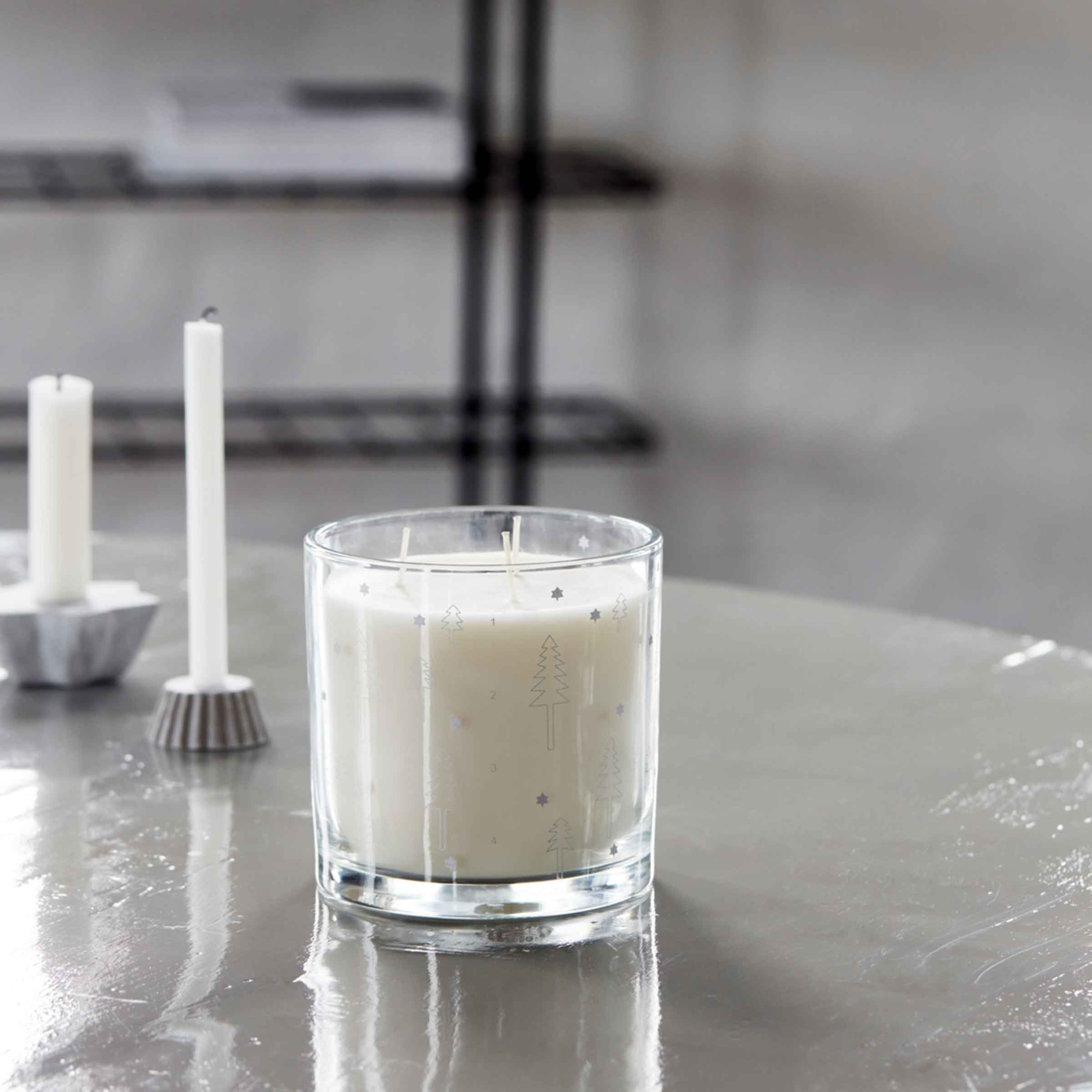 Advent Candle in Glass | Silver