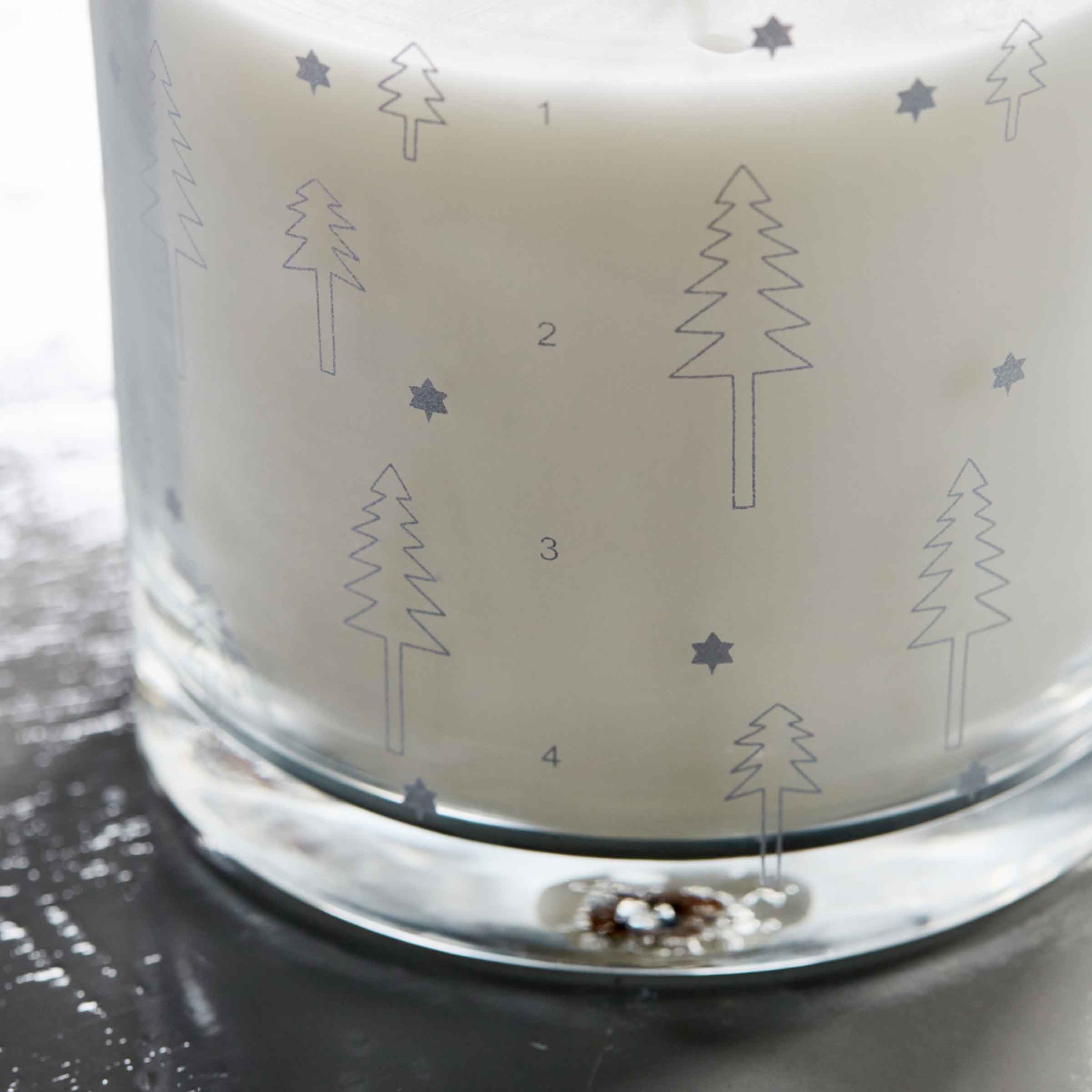 Advent Candle in Glass | Silver