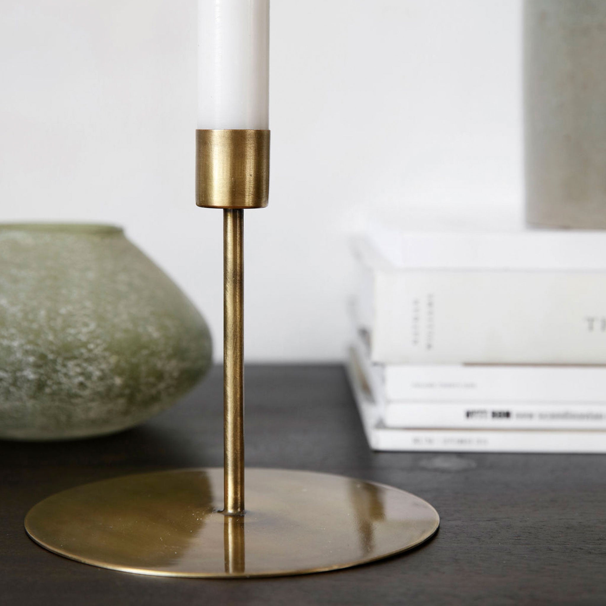 Anit Antique Brass Candle Holder | Large