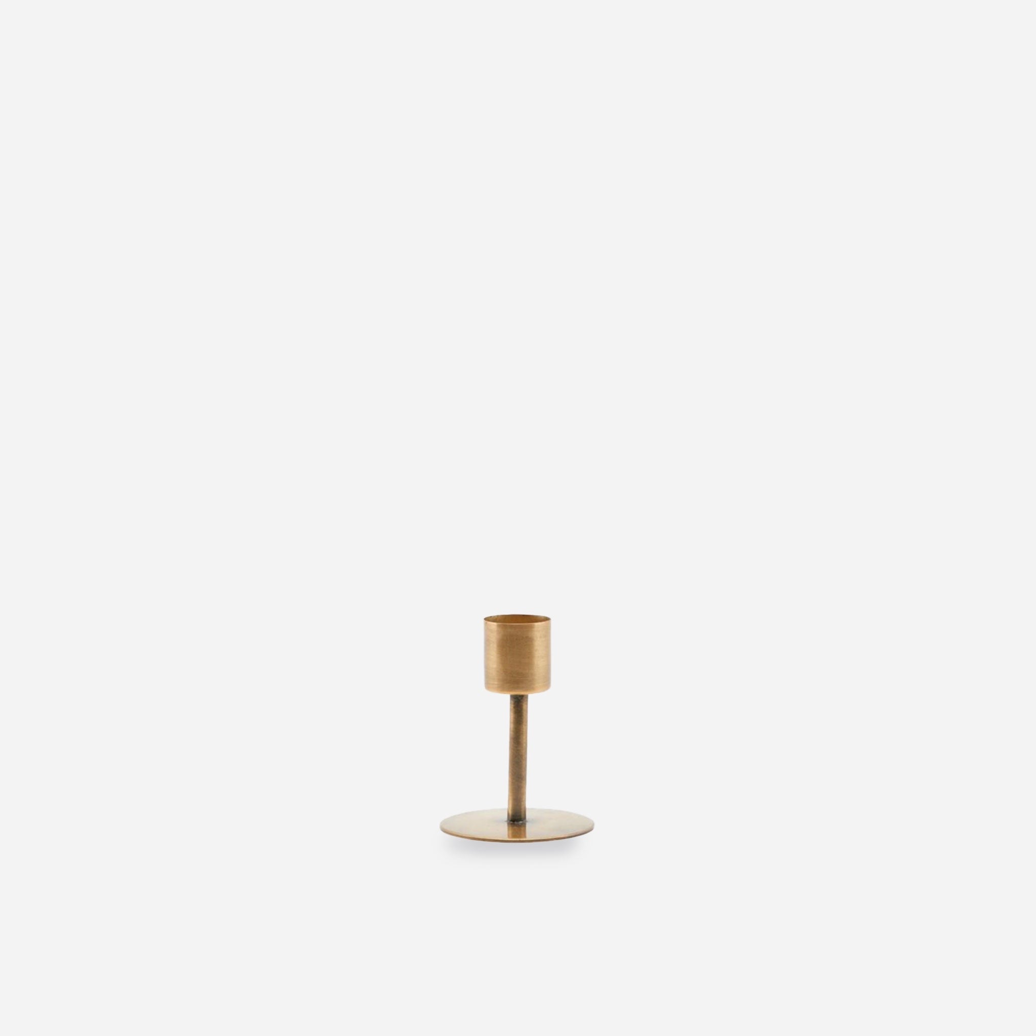 Anit Antique Brass Candle Holder | Small
