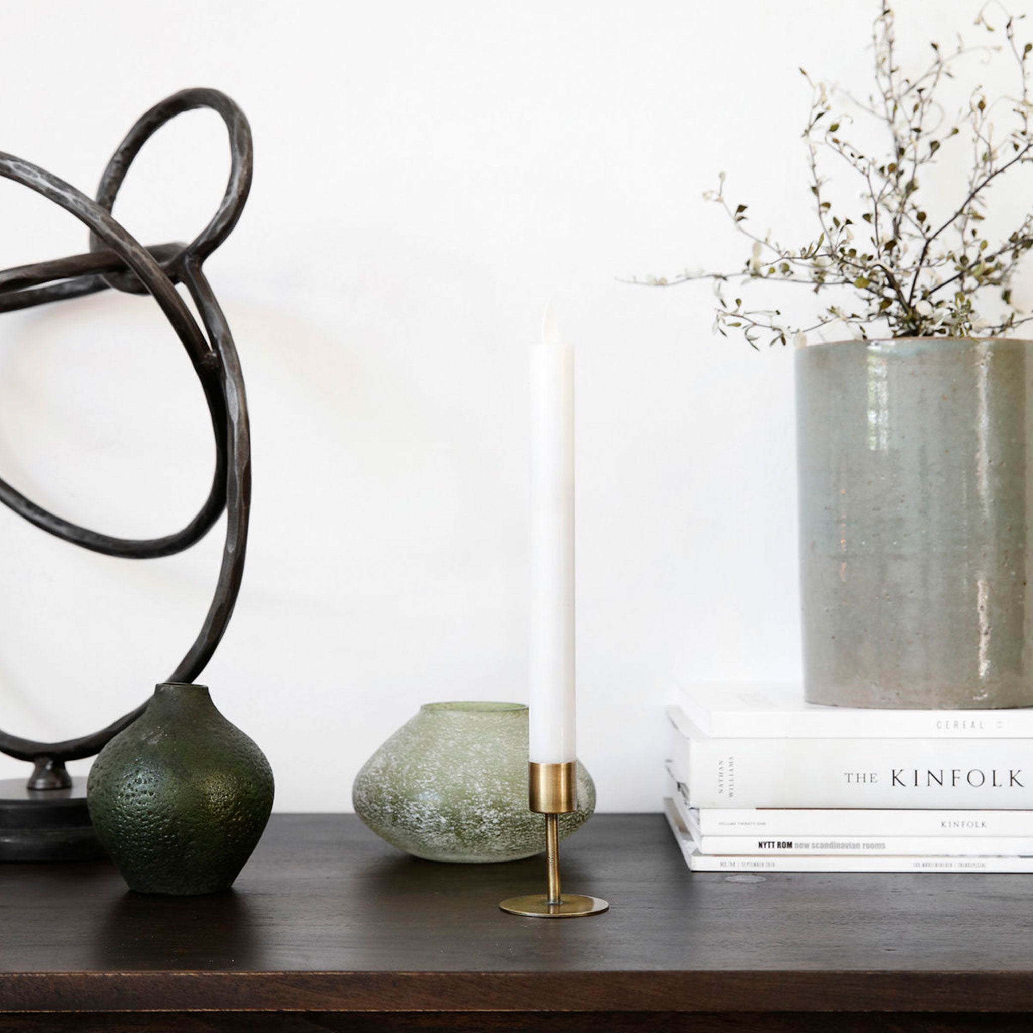 Anit Antique Brass Candle Holder | Small