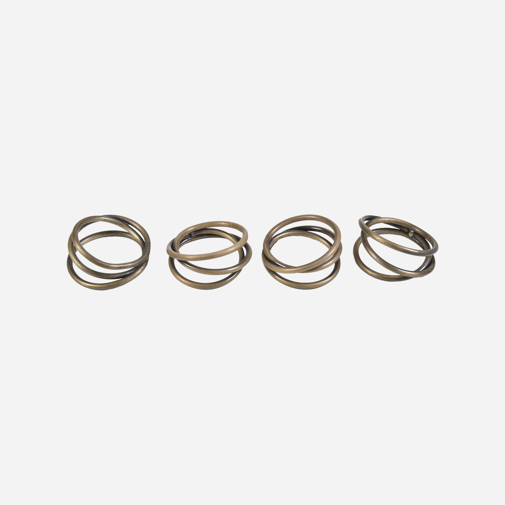 Antique Brass Napkin Rings | Set of 4