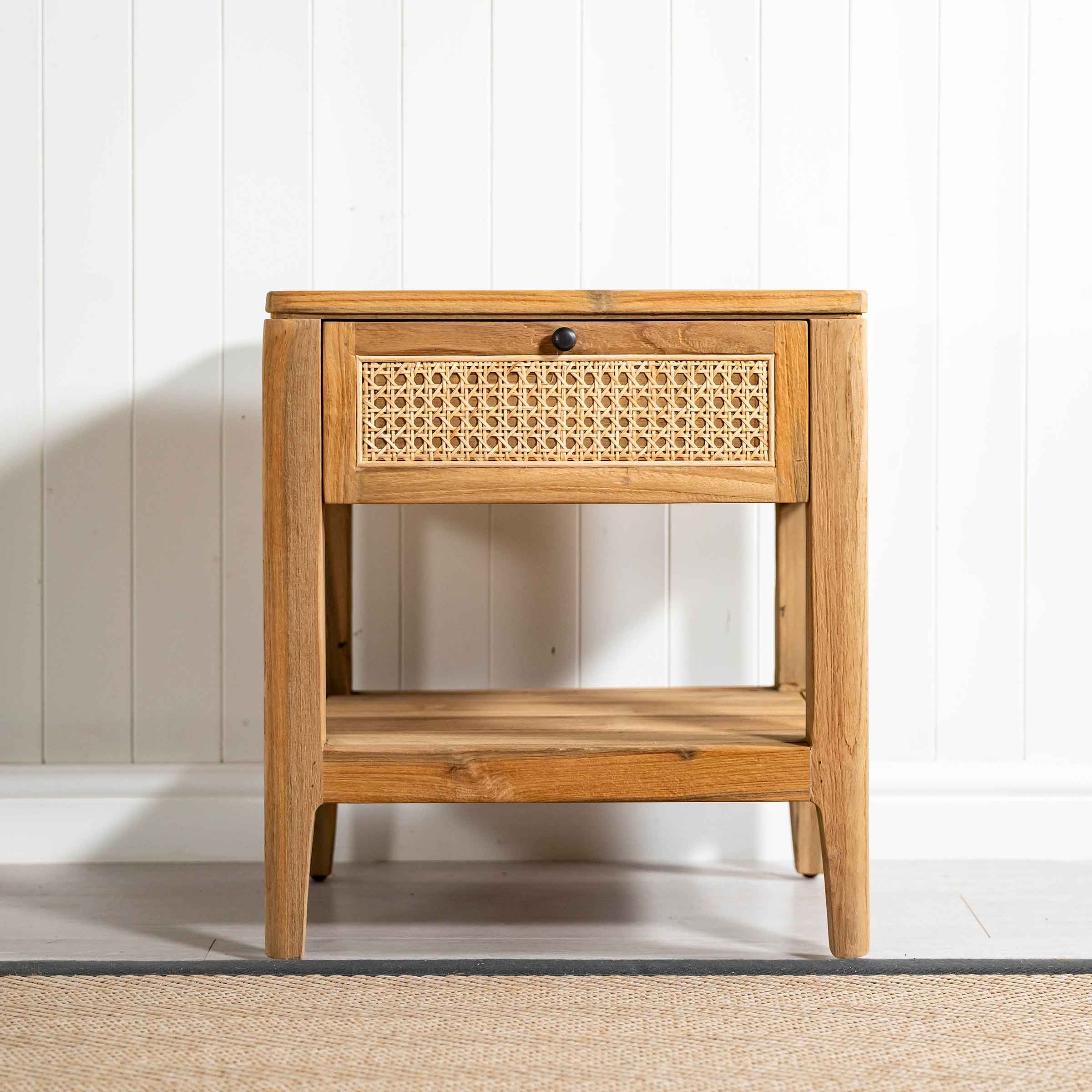Arch Bedside Table | 1 Rattan Drawer