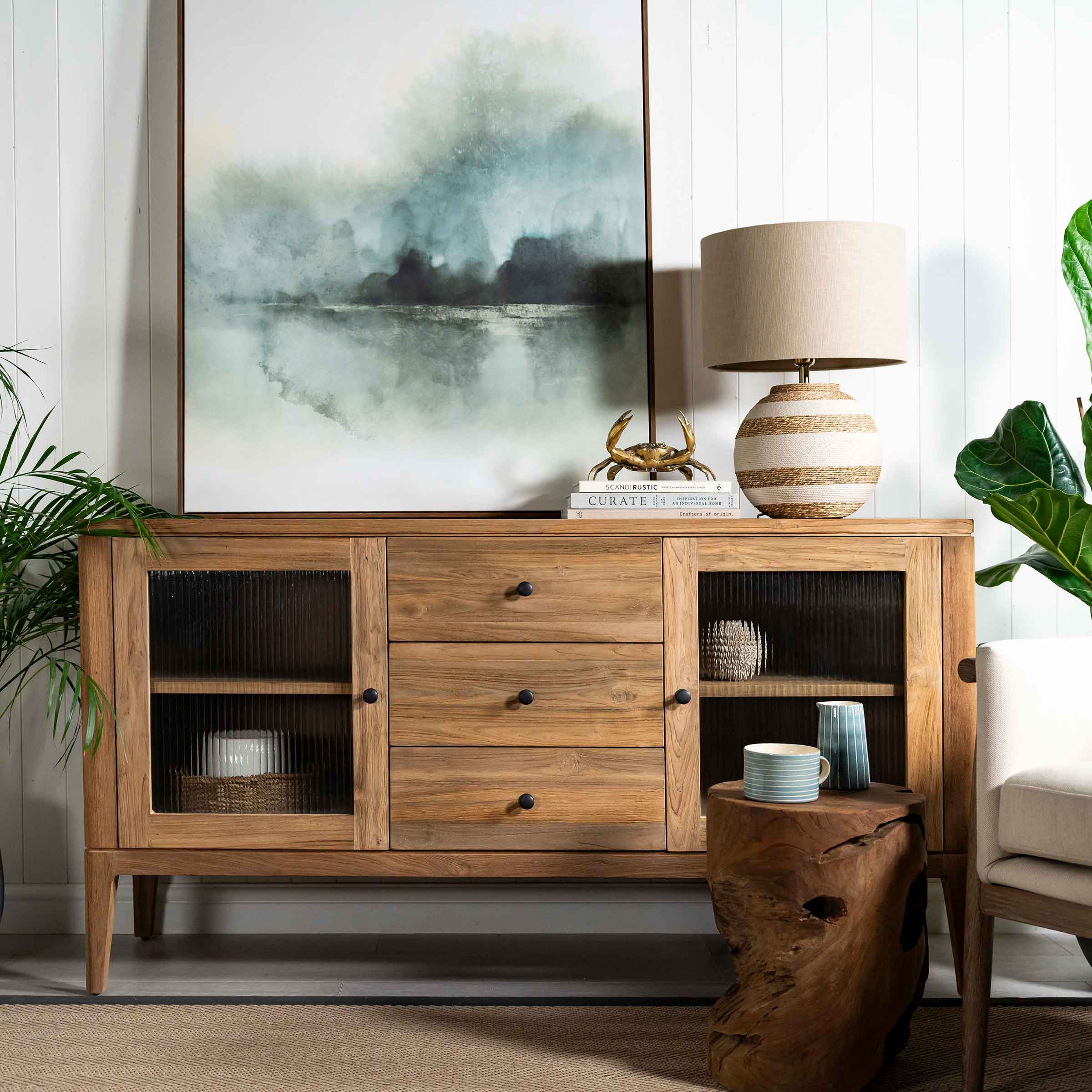 Arch Glass Sideboard | 2 Doors with 3 Drawers