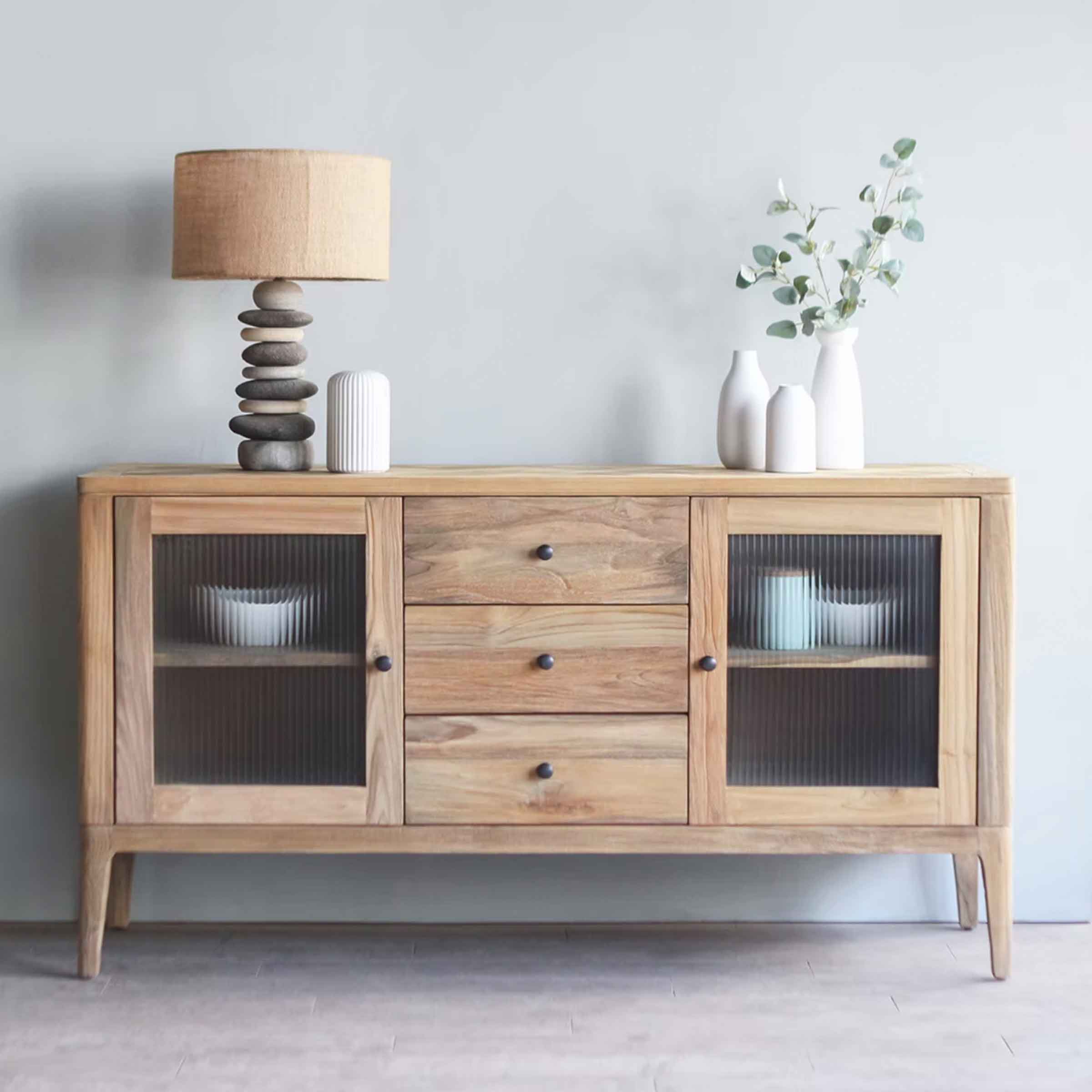 Arch Glass Sideboard | 2 Doors with 3 Drawers