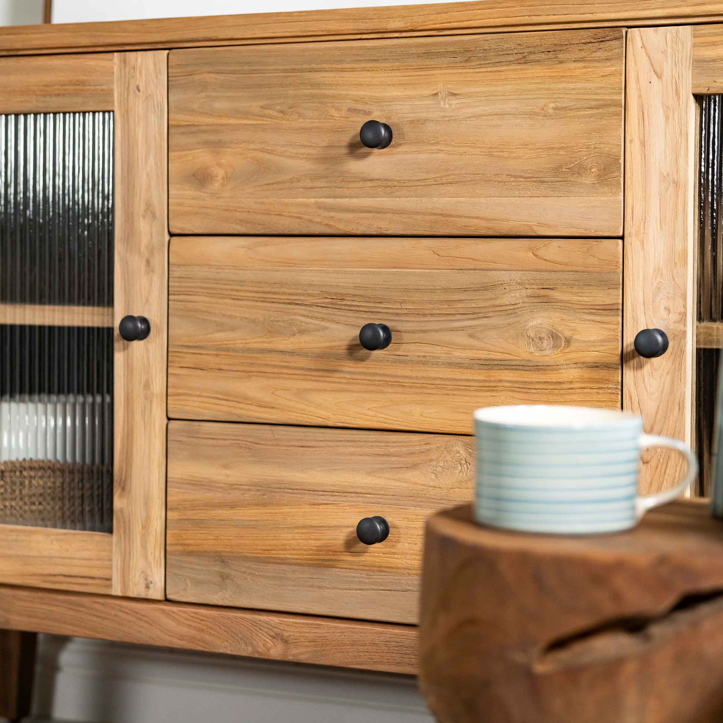 Arch Glass Sideboard | 2 Doors with 3 Drawers