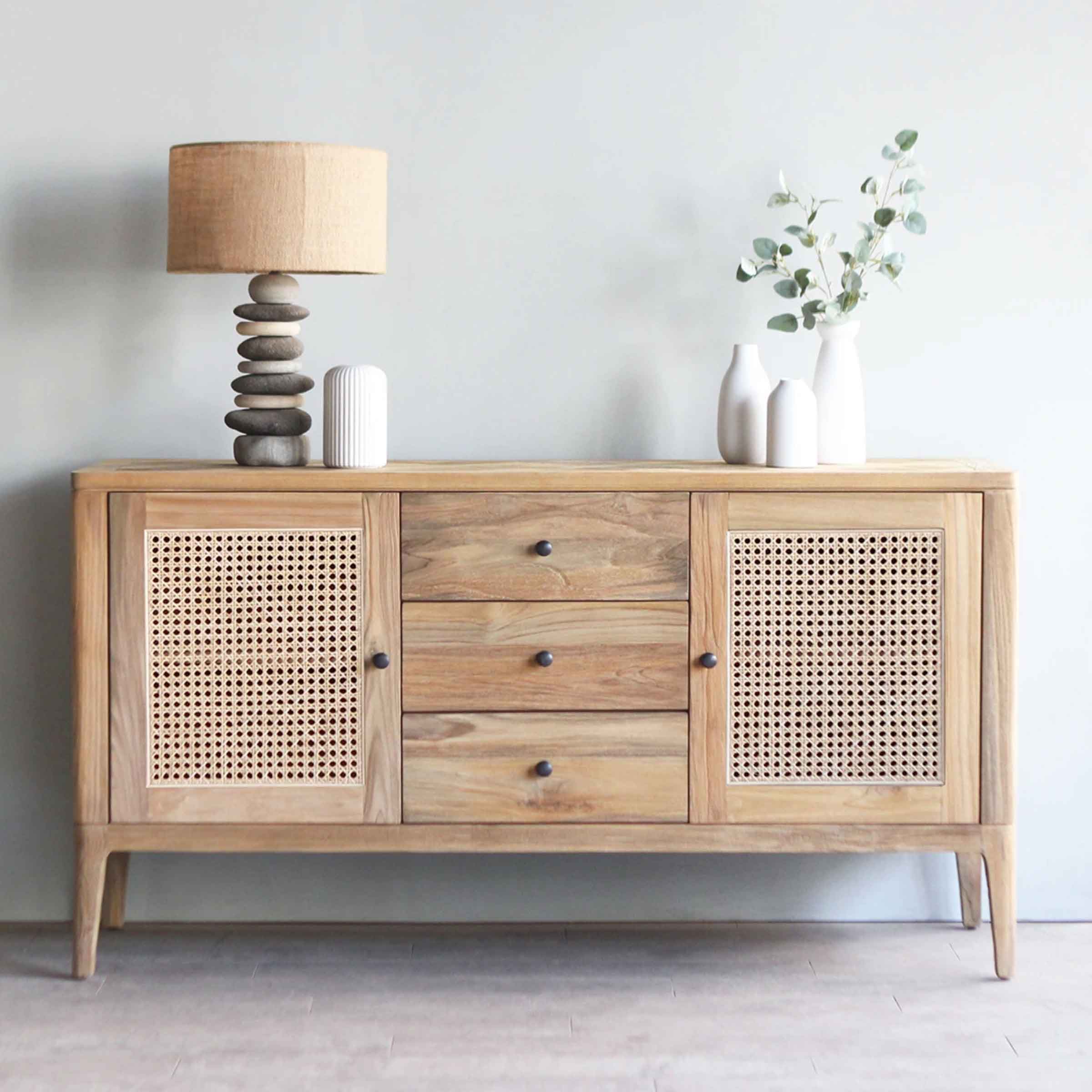 Arch Rattan Sideboard | 2 Door 3 Drawer
