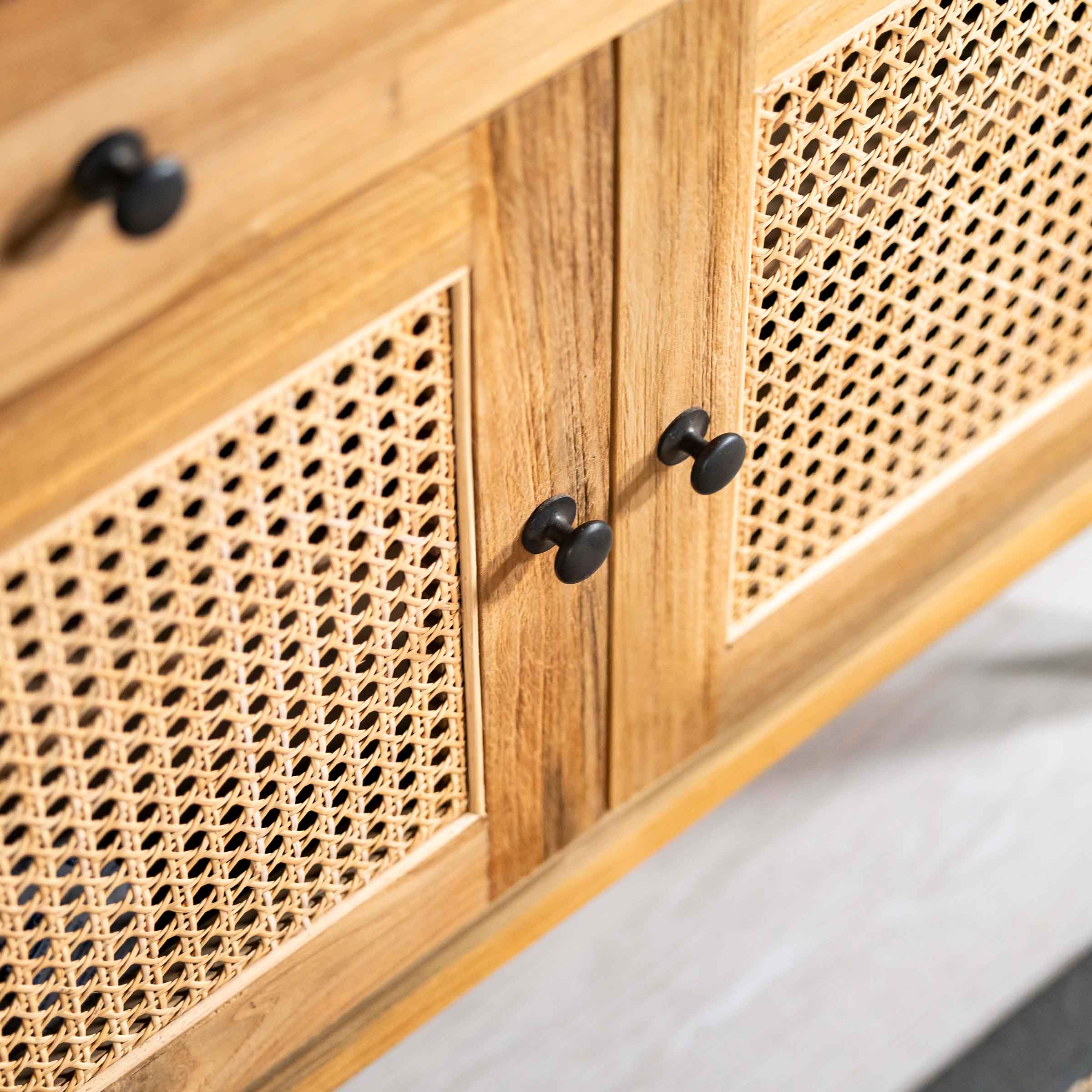 Arch Small Rattan Cabinet | 2 Doors 1 Drawer
