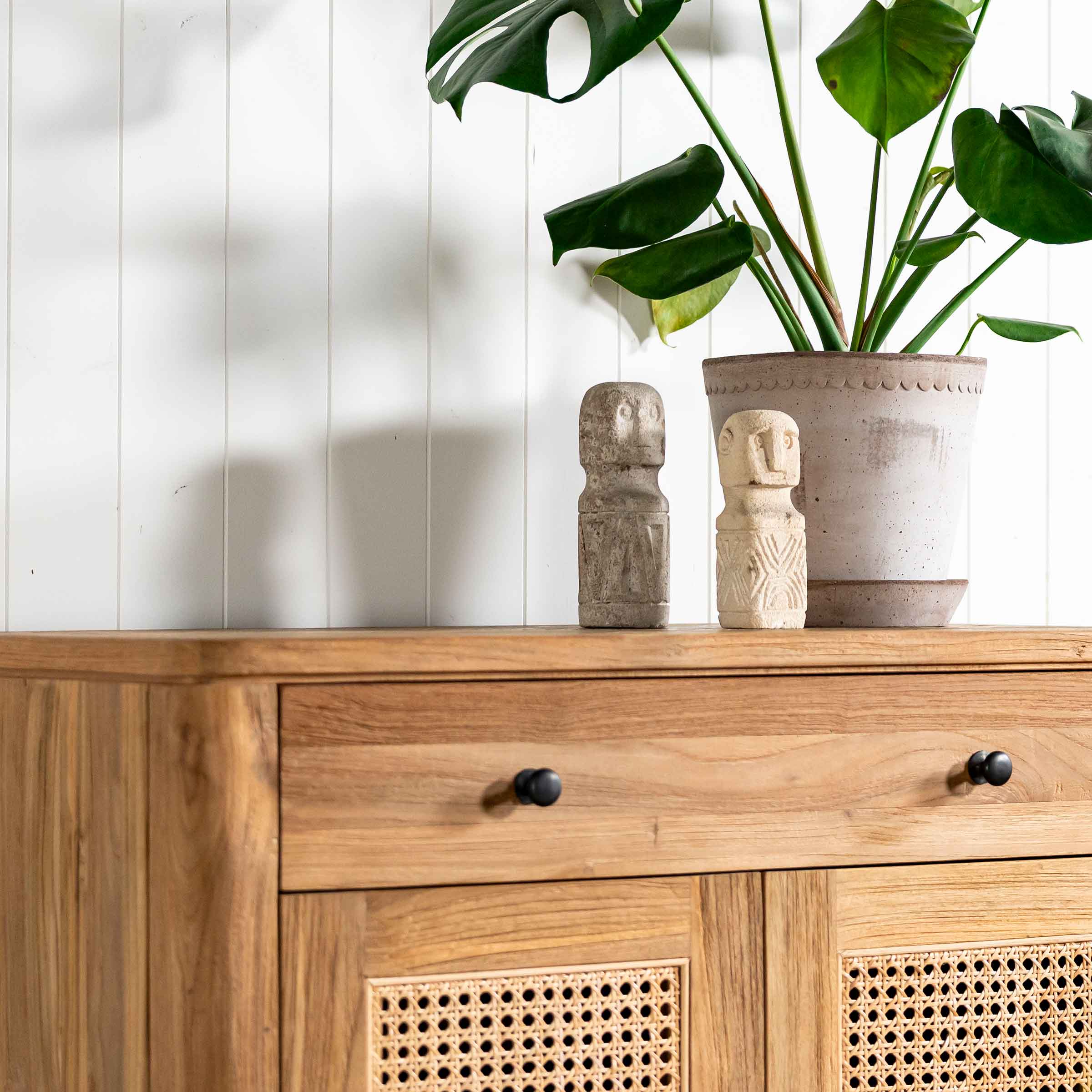 Arch Small Rattan Cabinet | 2 Doors 1 Drawer